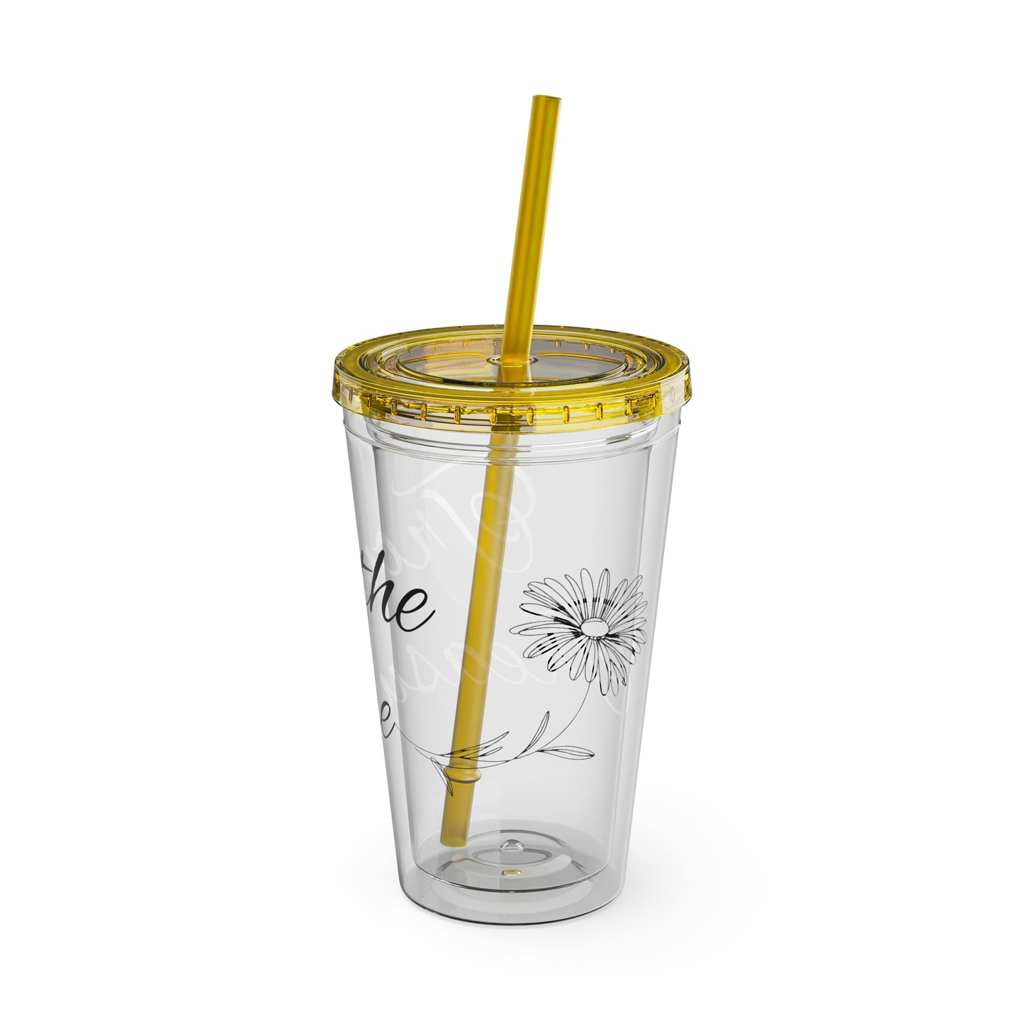 Sunsplash 16oz Tumbler with Straw - 'Treasure' Design, Clear Travel Cup for Drinks, Perfect Gift for All Occasions