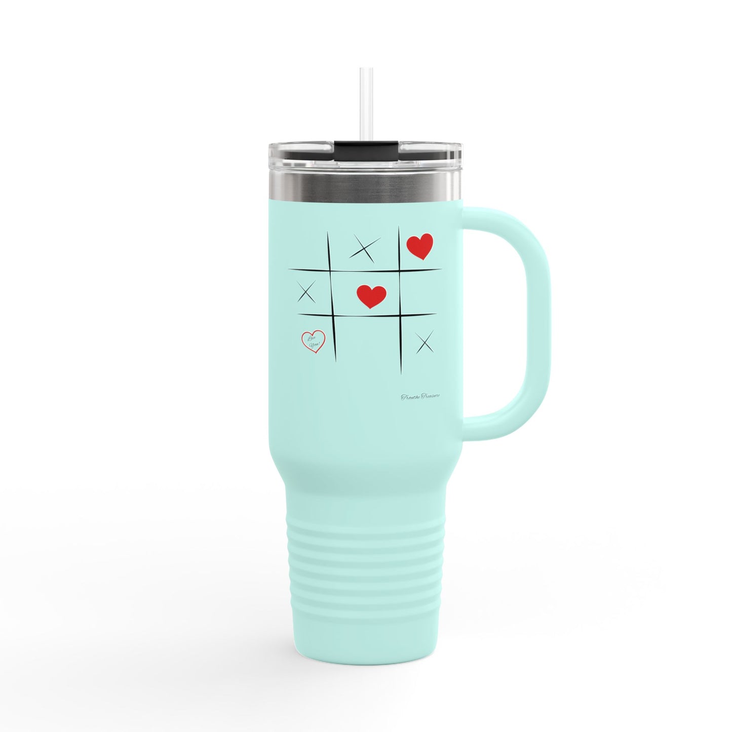 Heartfelt Insulated Travel Mug - 40oz, Perfect for Love & Friendship