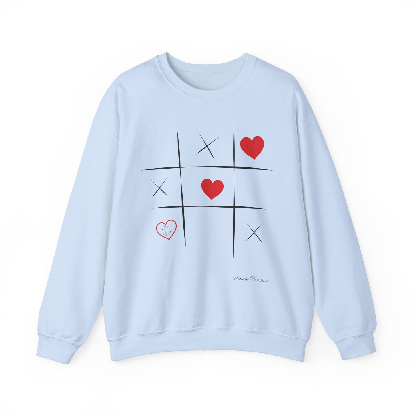 Love Game Unisex Crewneck Sweatshirt - Tik Tak Toe Heart Design