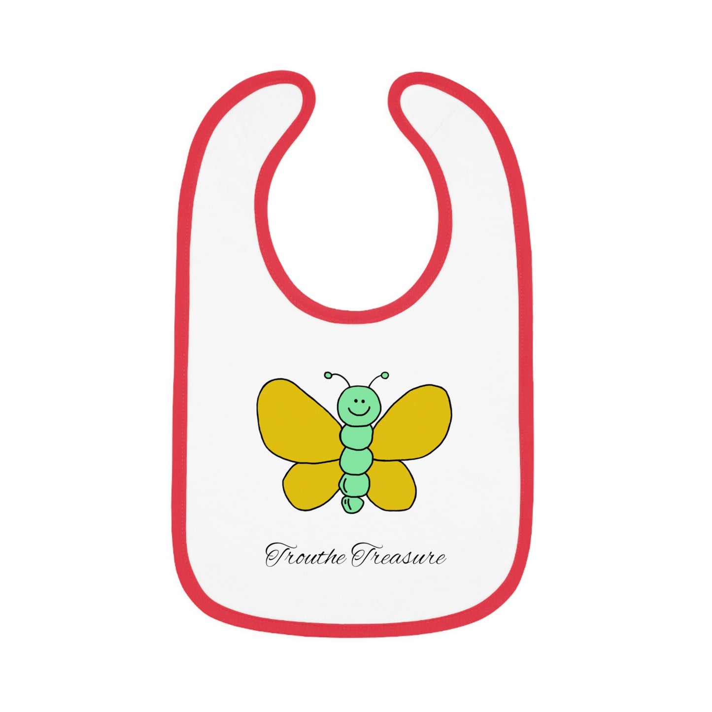 Butterfly - Baby Contrast Trim Jersey Bib