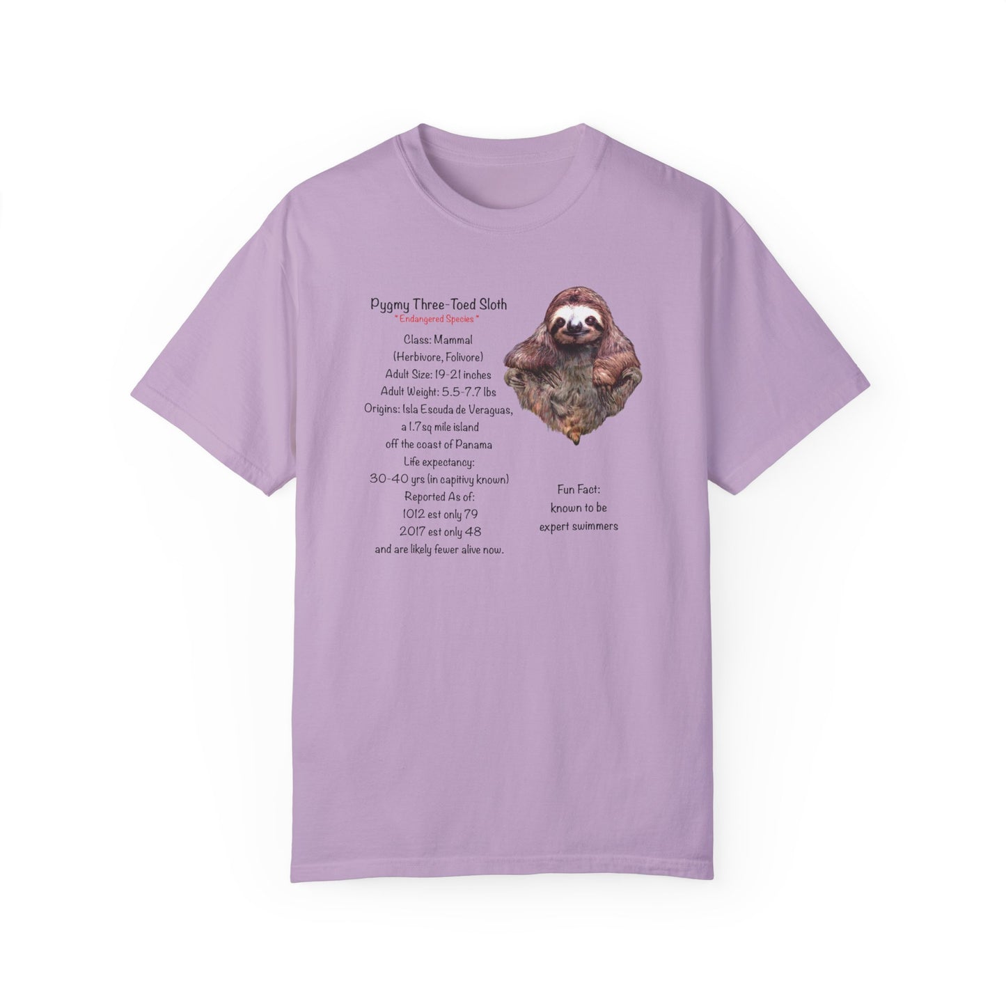 Endangered Pygmy Sloth - Unisex Garment-Dyed T-shirt