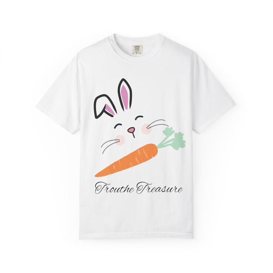 Cute Bunny and Carrot T-Shirt - Unisex Garment-Dyed Tee for Easter Celebrations