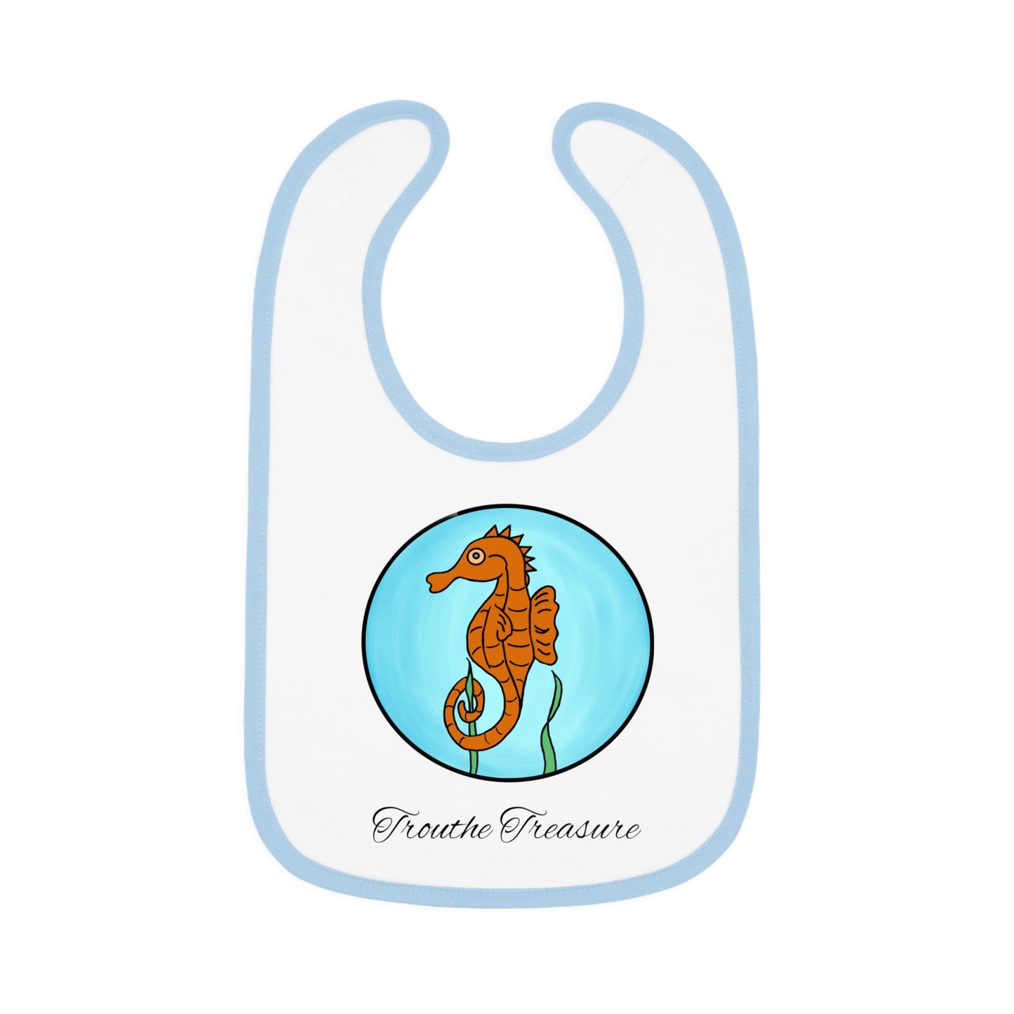 Seahorse - Baby Contrast Trim Jersey Bib