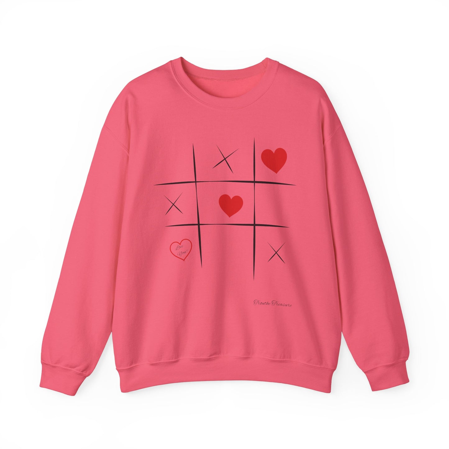 Love Game Unisex Crewneck Sweatshirt - Tik Tak Toe Heart Design