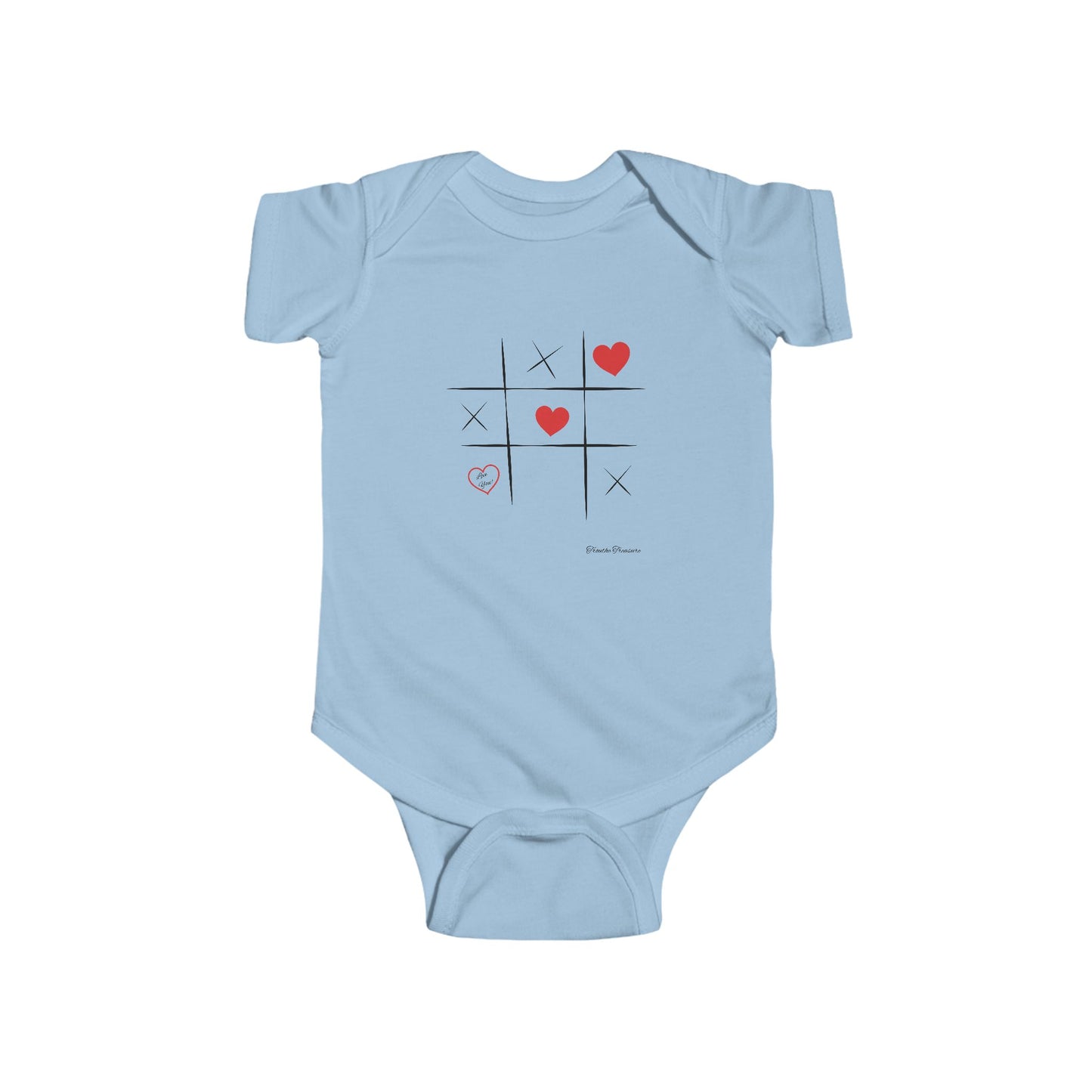 Cute Tic Tac Toe Hearts Infant Bodysuit | Adorable Baby Outfit for Playtime & Love