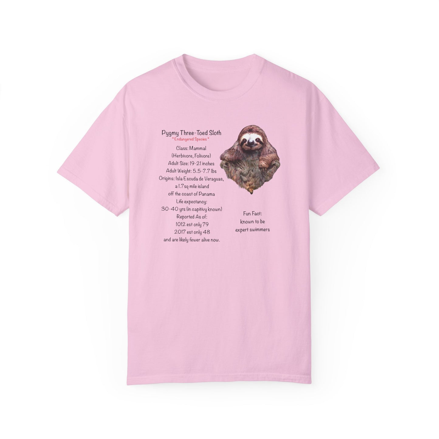 Endangered Pygmy Sloth - Unisex Garment-Dyed T-shirt