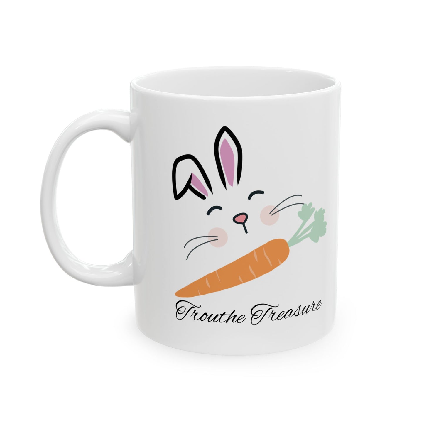 Cute Bunny Ceramic Mug - 'Treasure' Design (11oz & 15oz)