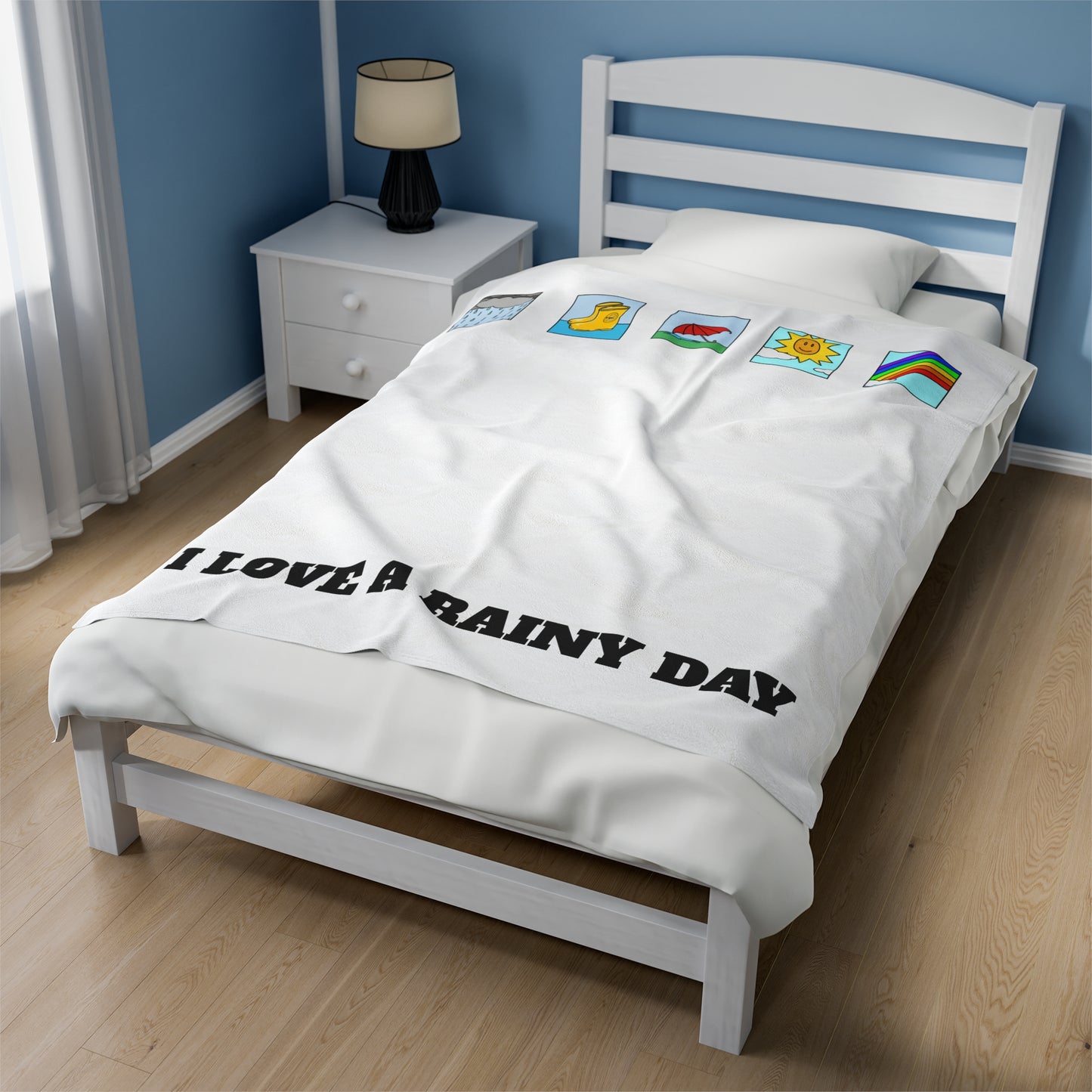 Rainy Day - Velveteen Plush Snuggle Blanket