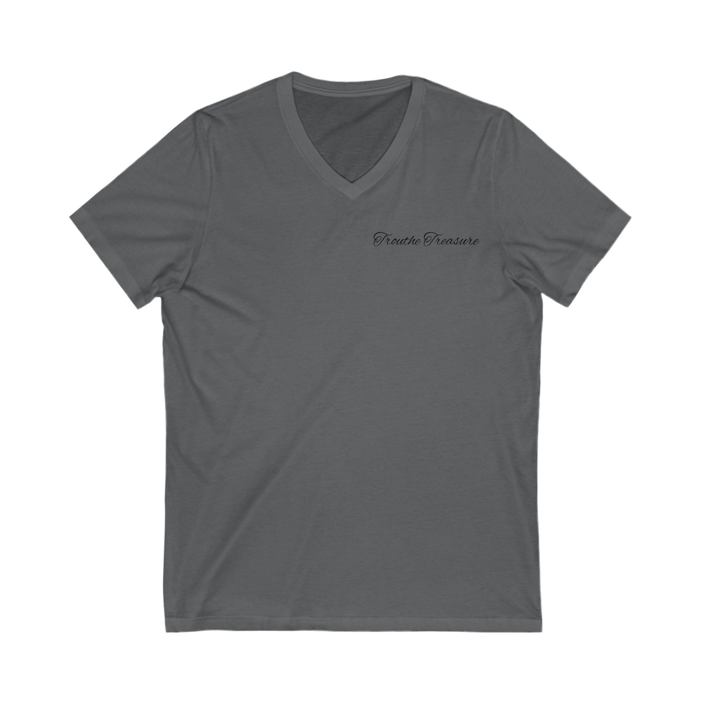 Unisex V-Neck Tee - 'Creative Treasure' Graphic Cat & Floral Design