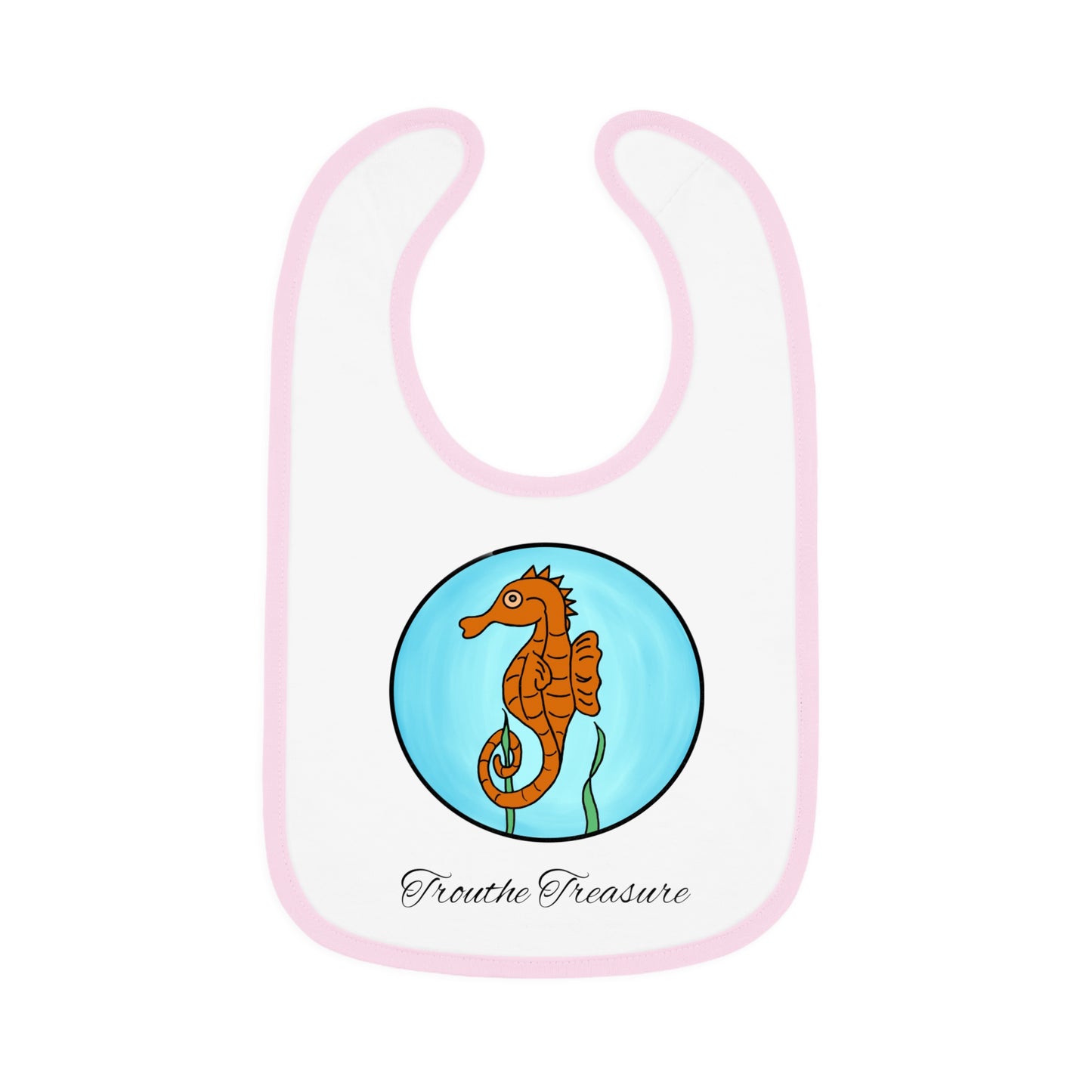 Seahorse - Baby Contrast Trim Jersey Bib
