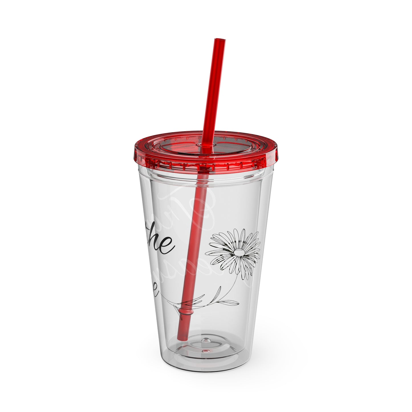 Sunsplash 16oz Tumbler with Straw - 'Treasure' Design, Clear Travel Cup for Drinks, Perfect Gift for All Occasions