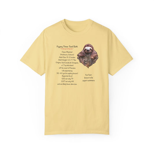 Endangered Pygmy Sloth - Unisex Garment-Dyed T-shirt