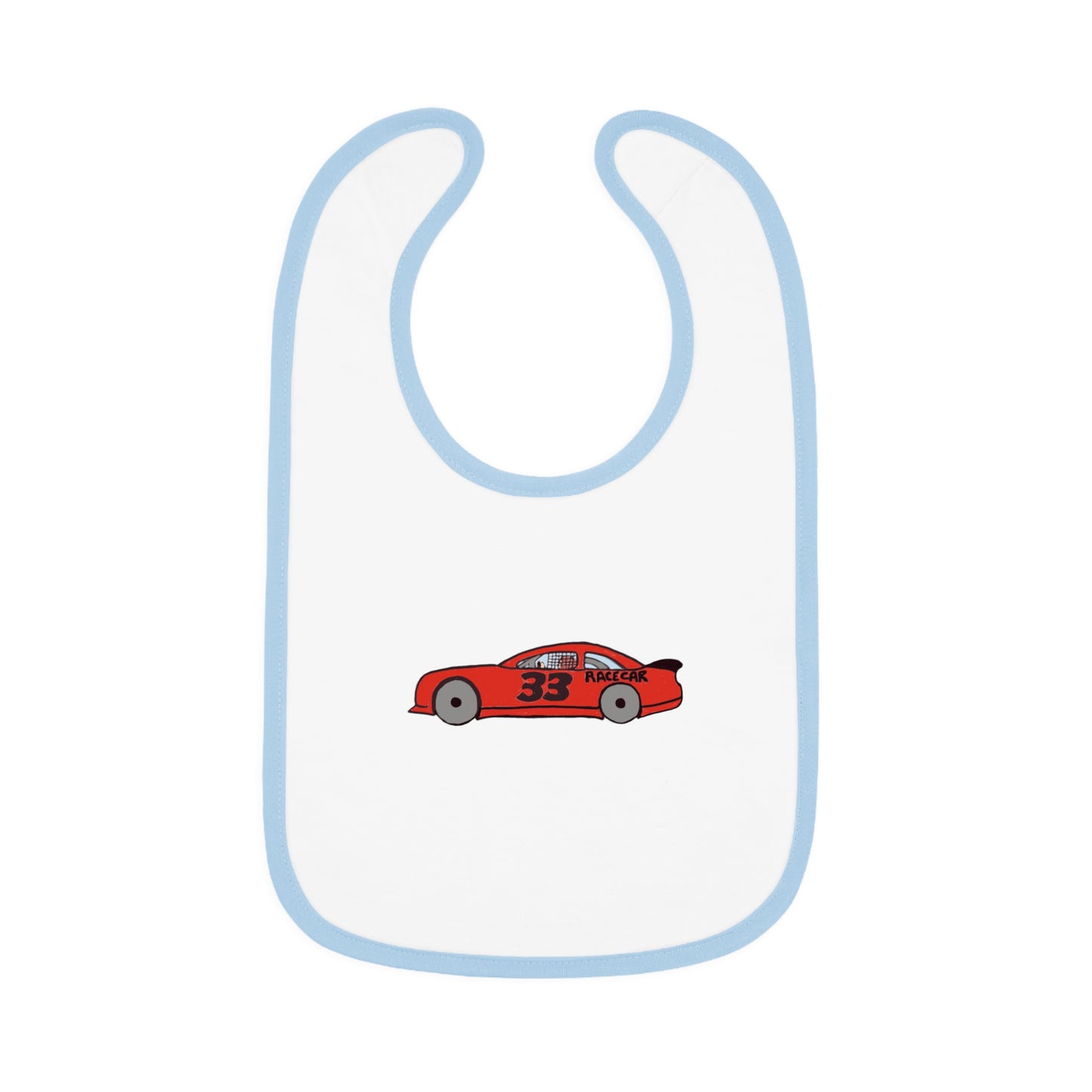 Race car - Baby Contrast Trim Jersey Bib