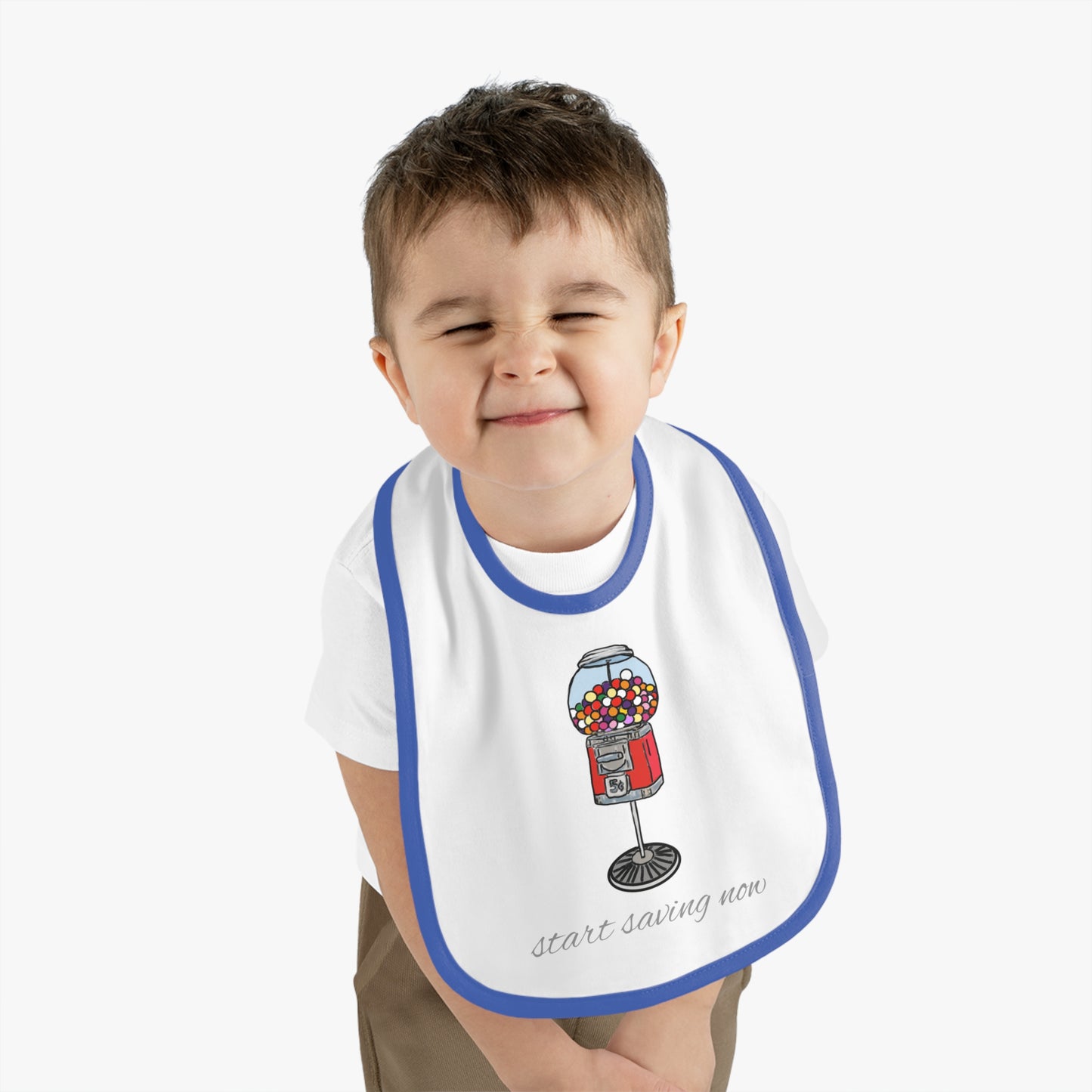 Gumball machine - Baby Contrast Trim Jersey Bib