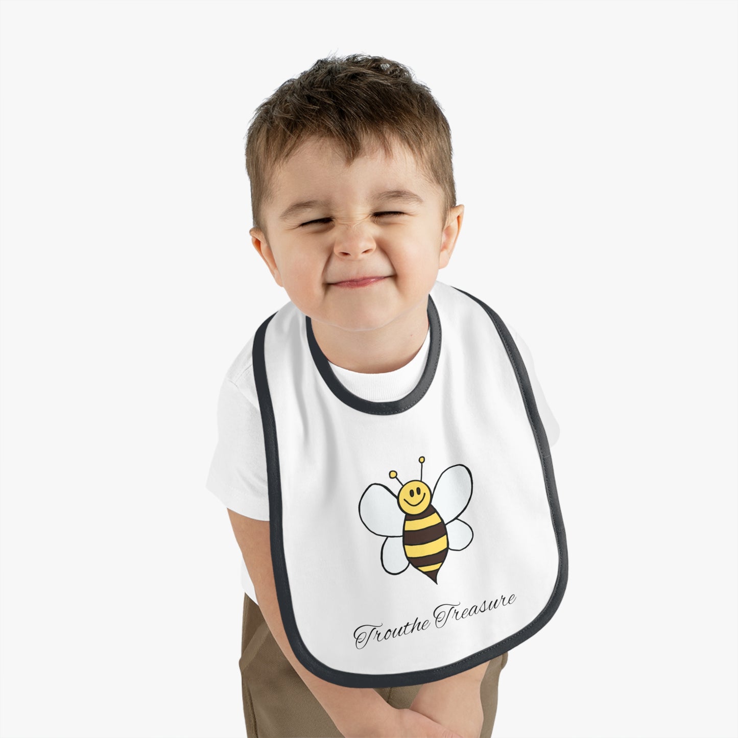 Bee - Baby Contrast Trim Jersey Bib