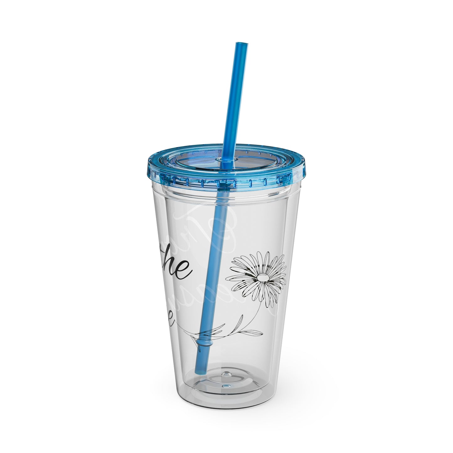 Sunsplash 16oz Tumbler with Straw - 'Treasure' Design, Clear Travel Cup for Drinks, Perfect Gift for All Occasions