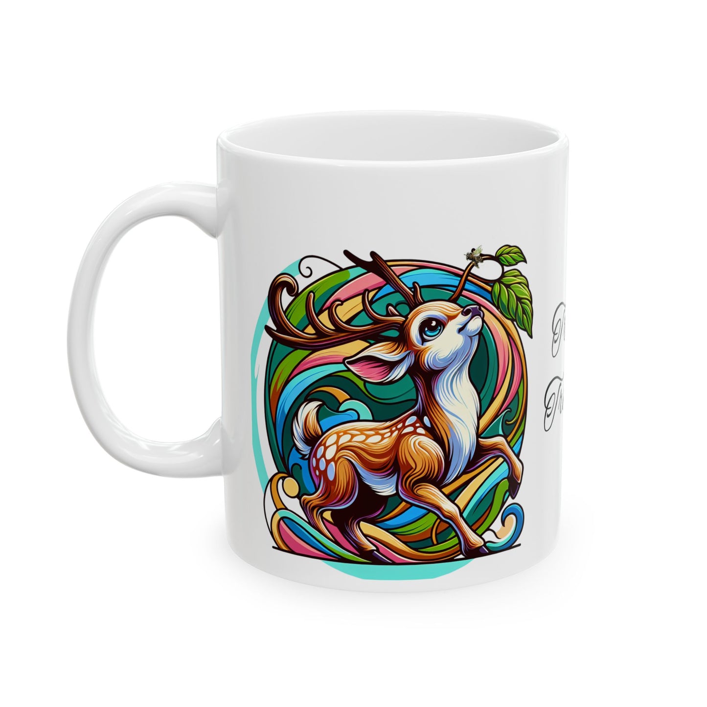 TT Deco Deer - Ceramic Mug, (11oz, 15oz)