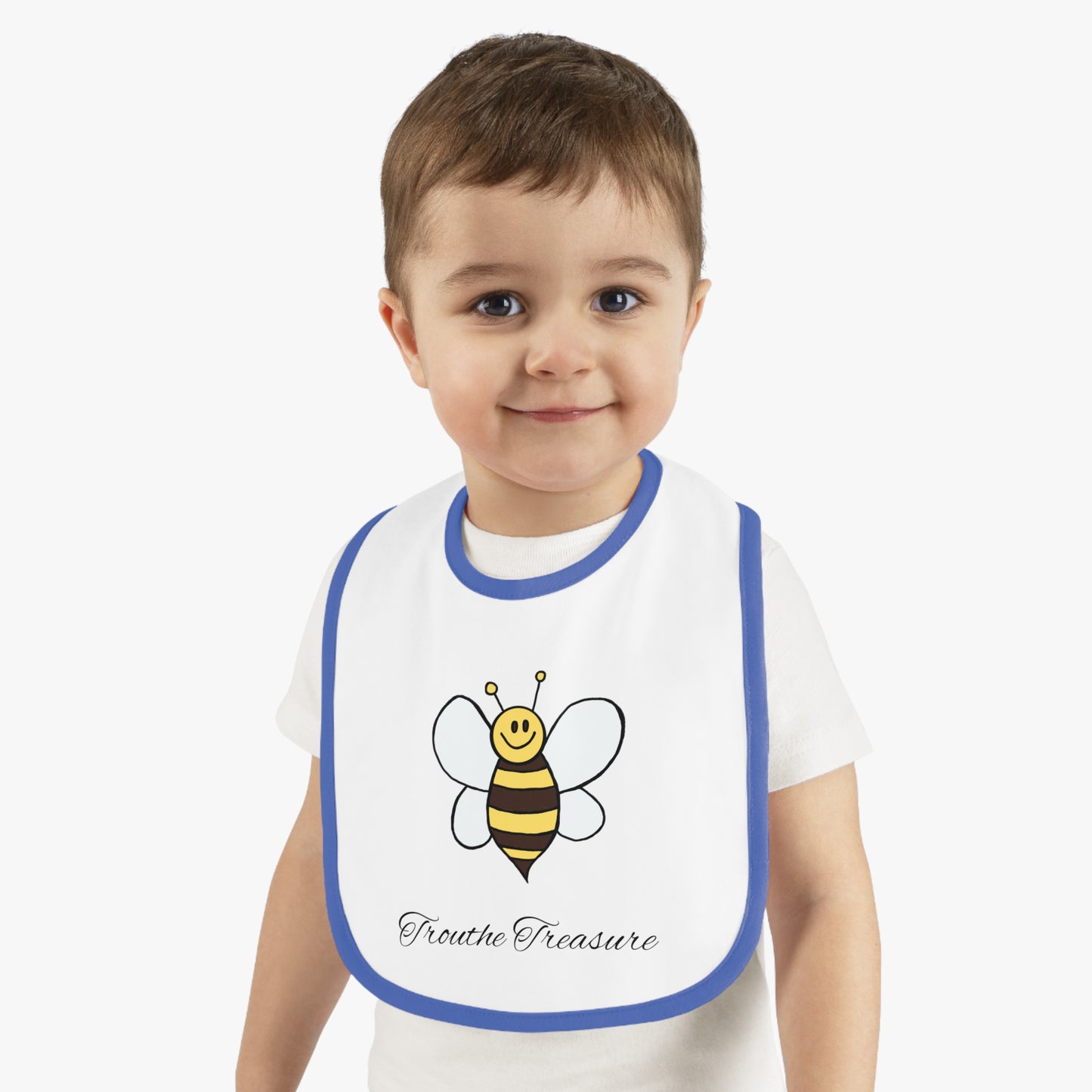 Bee - Baby Contrast Trim Jersey Bib