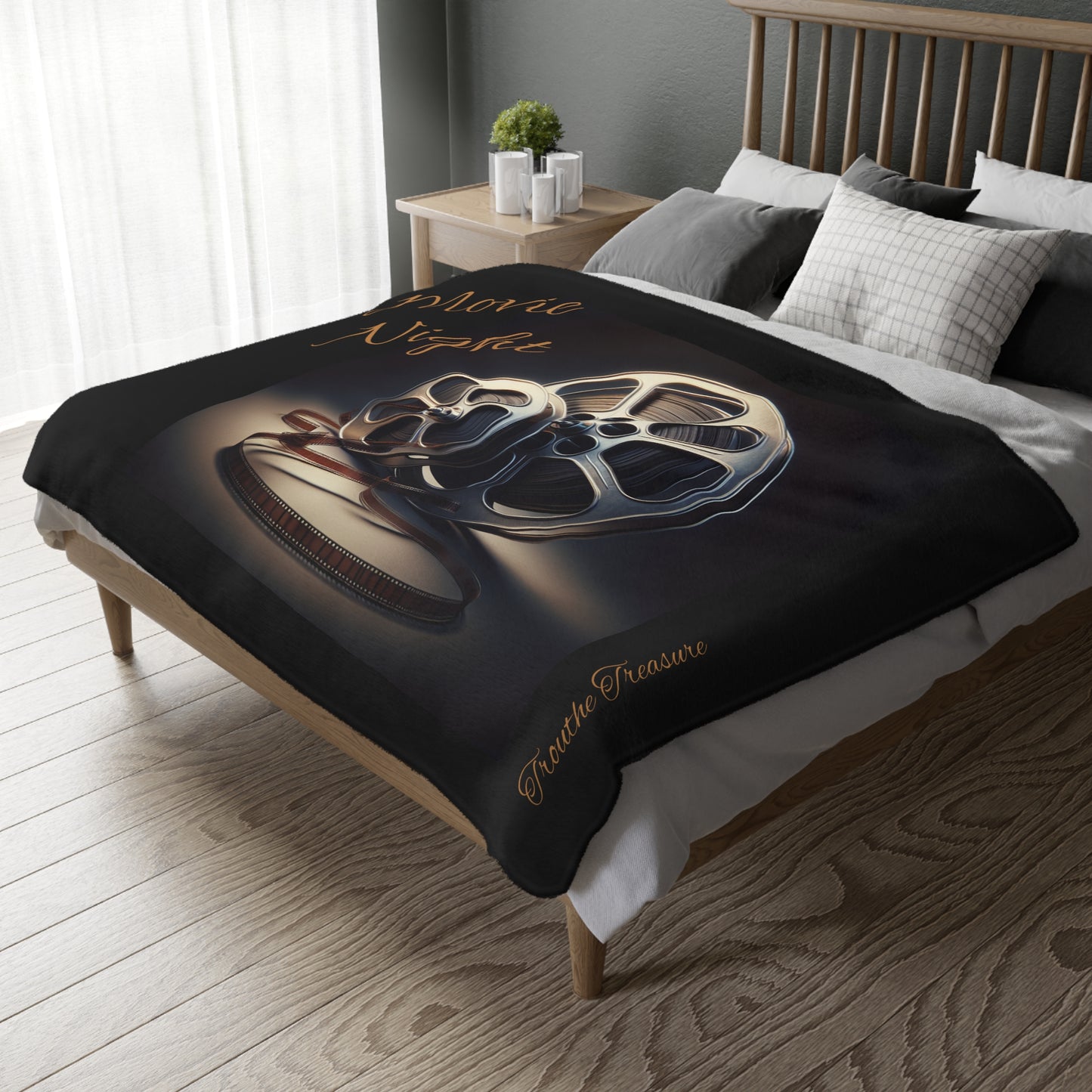 Movie Night - Velveteen Microfiber Cuddle Blanket (Two-sided)