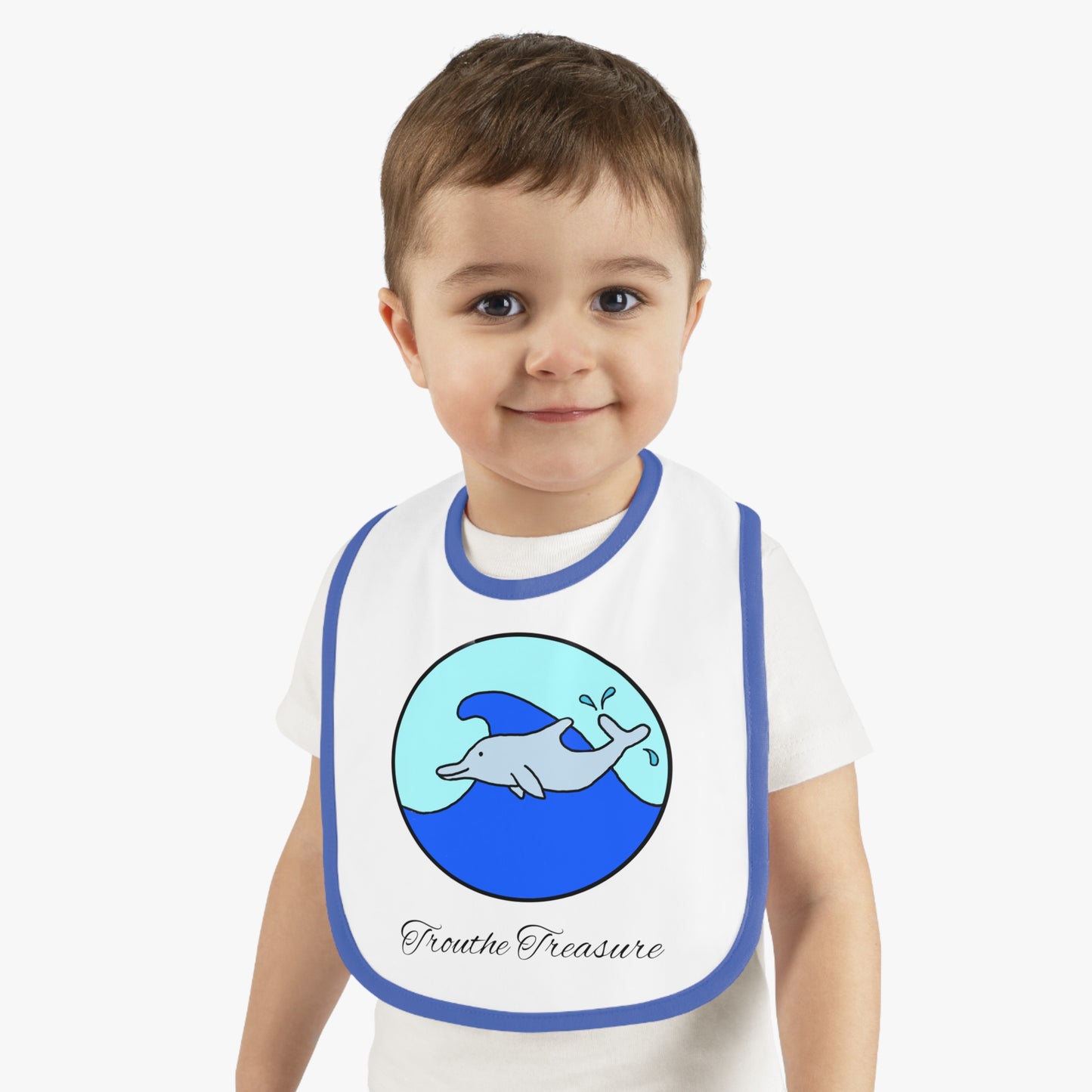 Dolphin - Baby Contrast Trim Jersey Bib