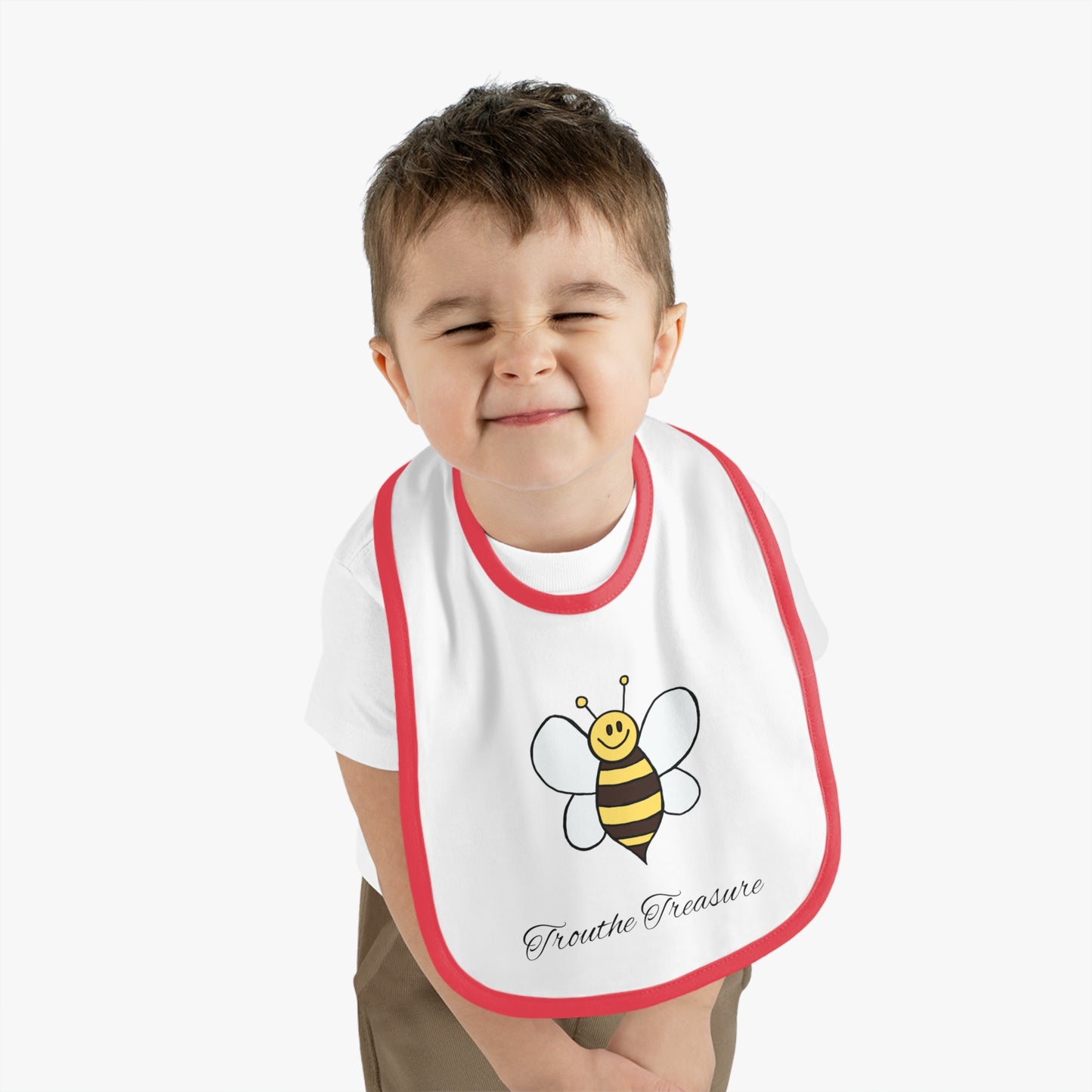 Bee - Baby Contrast Trim Jersey Bib