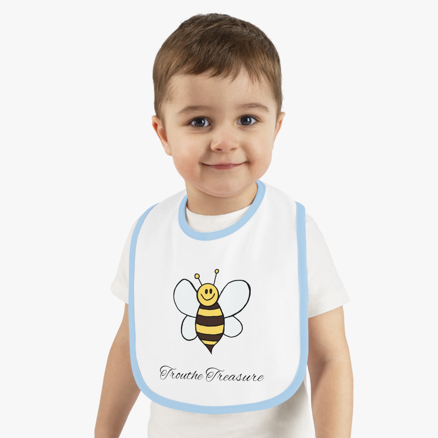 Bee - Baby Contrast Trim Jersey Bib