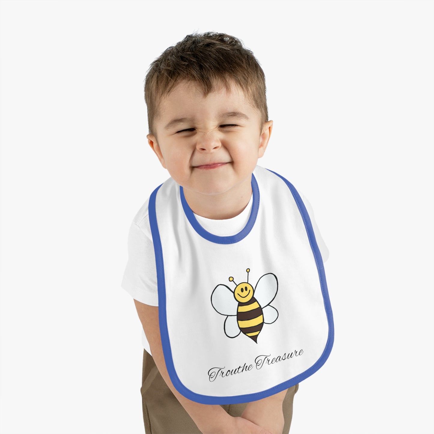 Bee - Baby Contrast Trim Jersey Bib