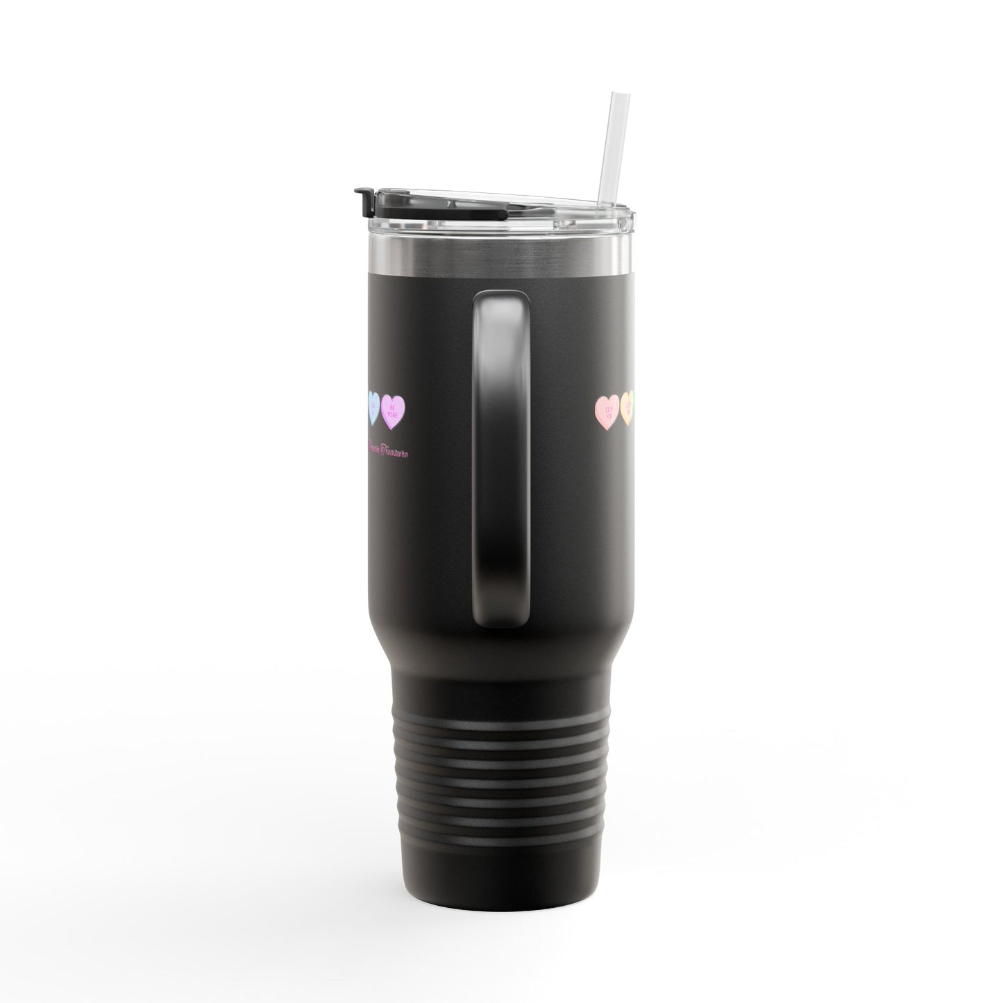 Colorful Hearts Insulated Travel Mug - 40oz, Perfect for Coffee Lovers & Gifts