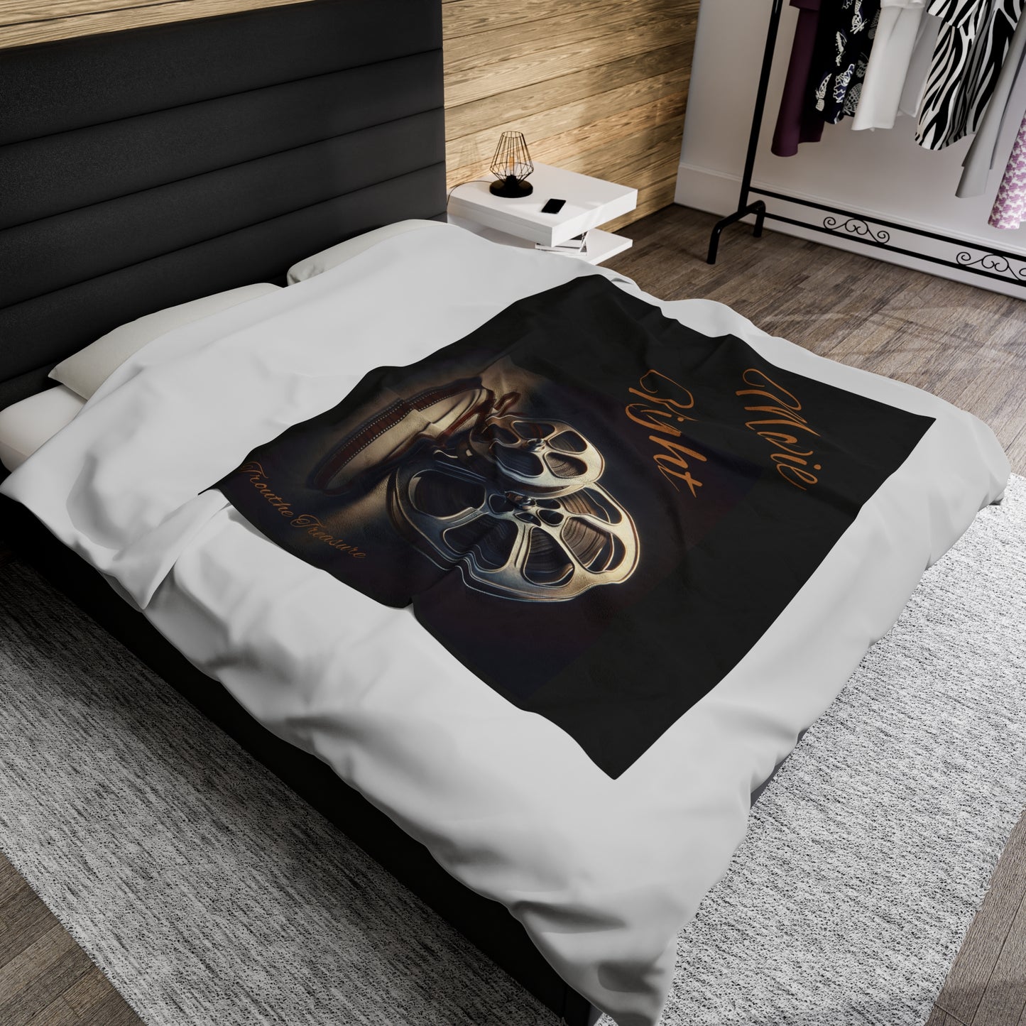 Movie Night - Velveteen Plush Cuddle Blanket (single-side)
