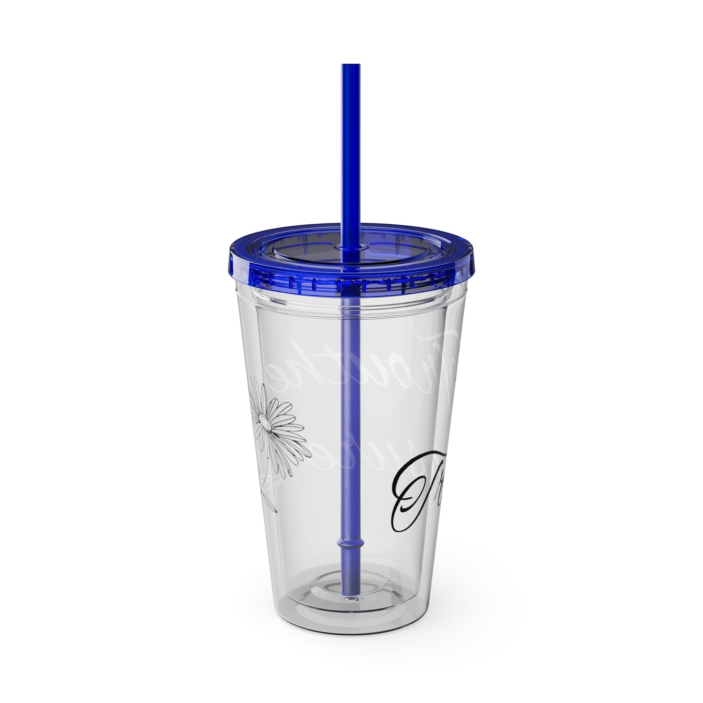 Sunsplash 16oz Tumbler with Straw - 'Treasure' Design, Clear Travel Cup for Drinks, Perfect Gift for All Occasions