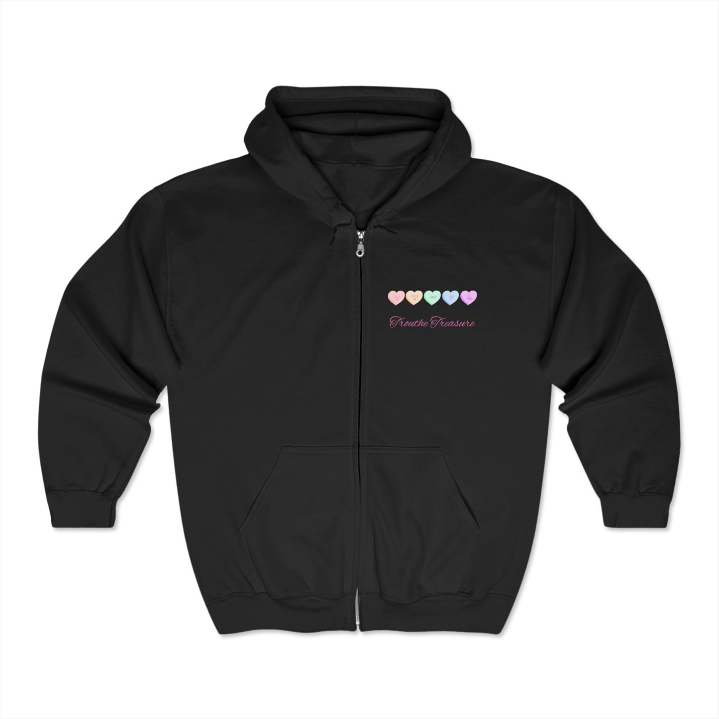 Colorful Hearts Full Zip Hoodie for Shining Love