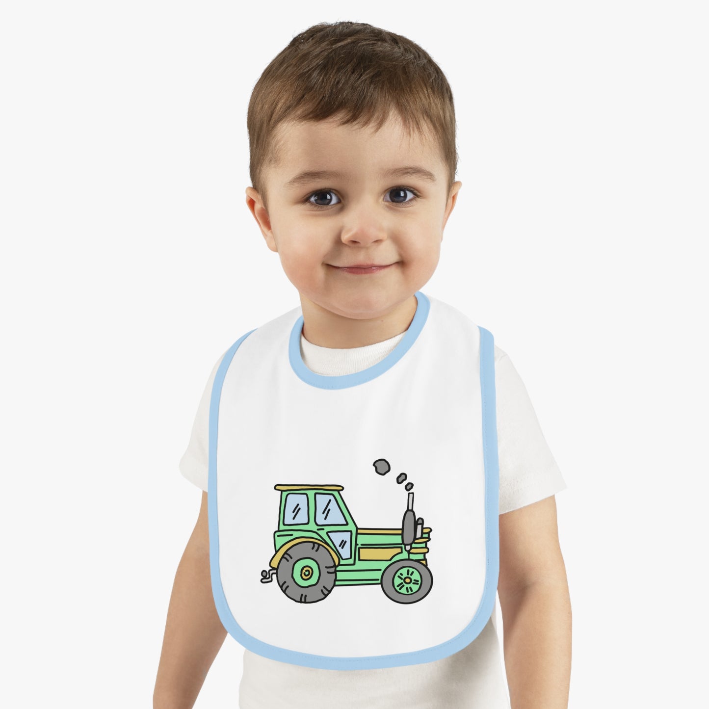 Tractor - Baby Contrast Trim Jersey Bib