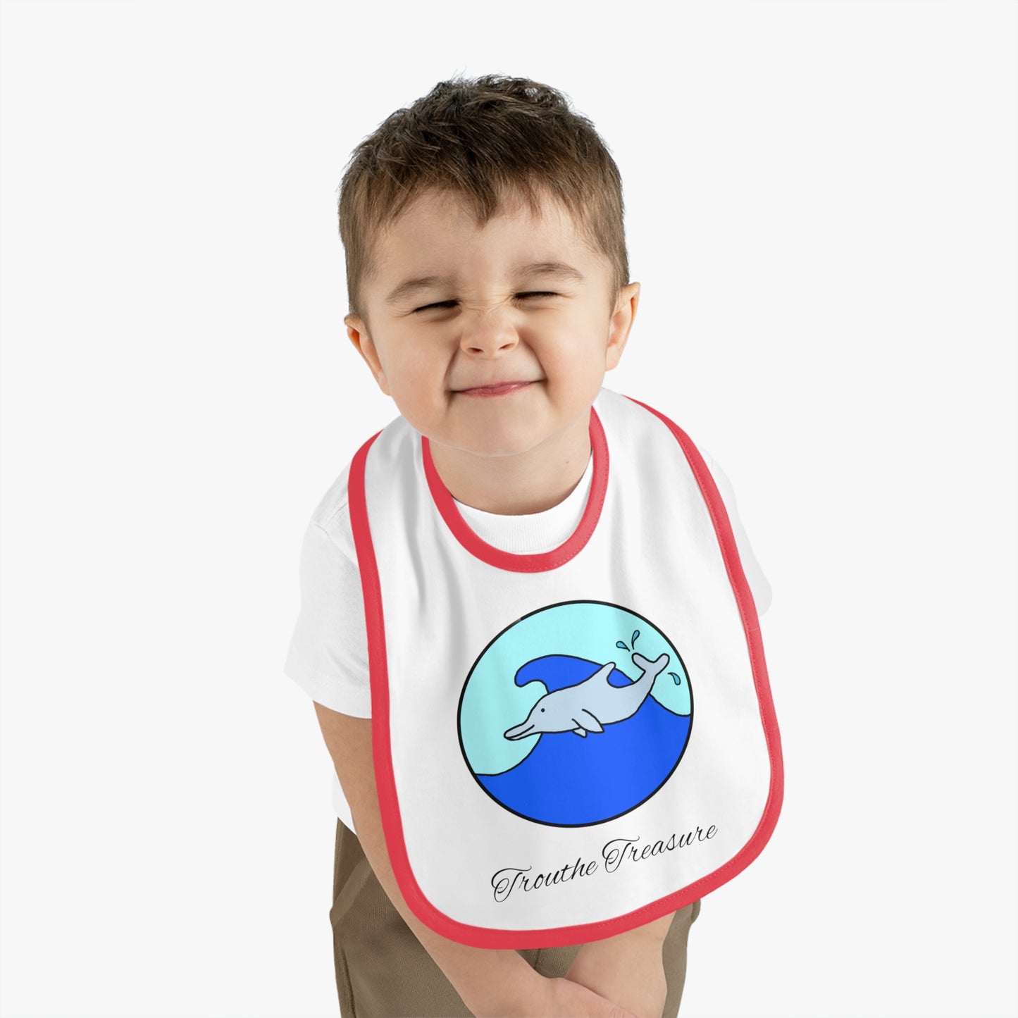 Dolphin - Baby Contrast Trim Jersey Bib