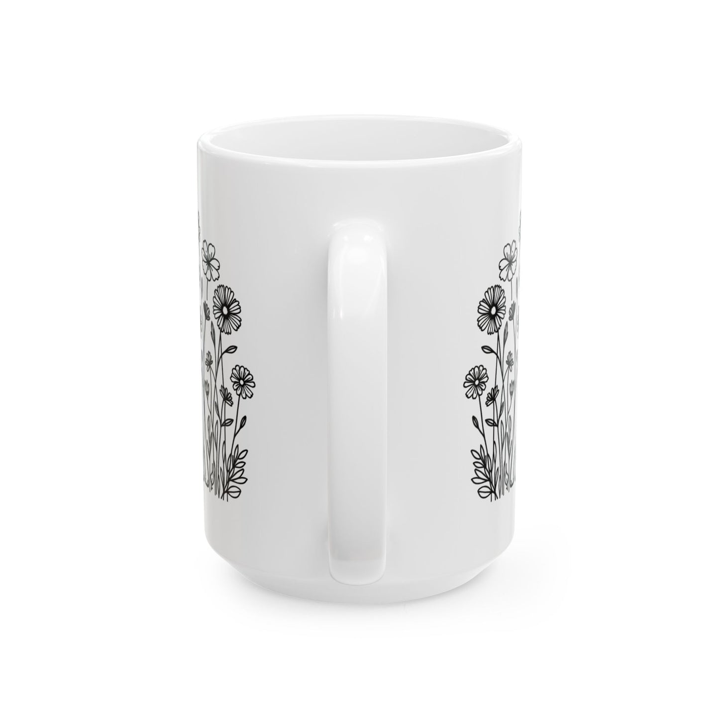 Floral Ceramic Mug - "Trouthe Treasure" Design for Nature Lovers