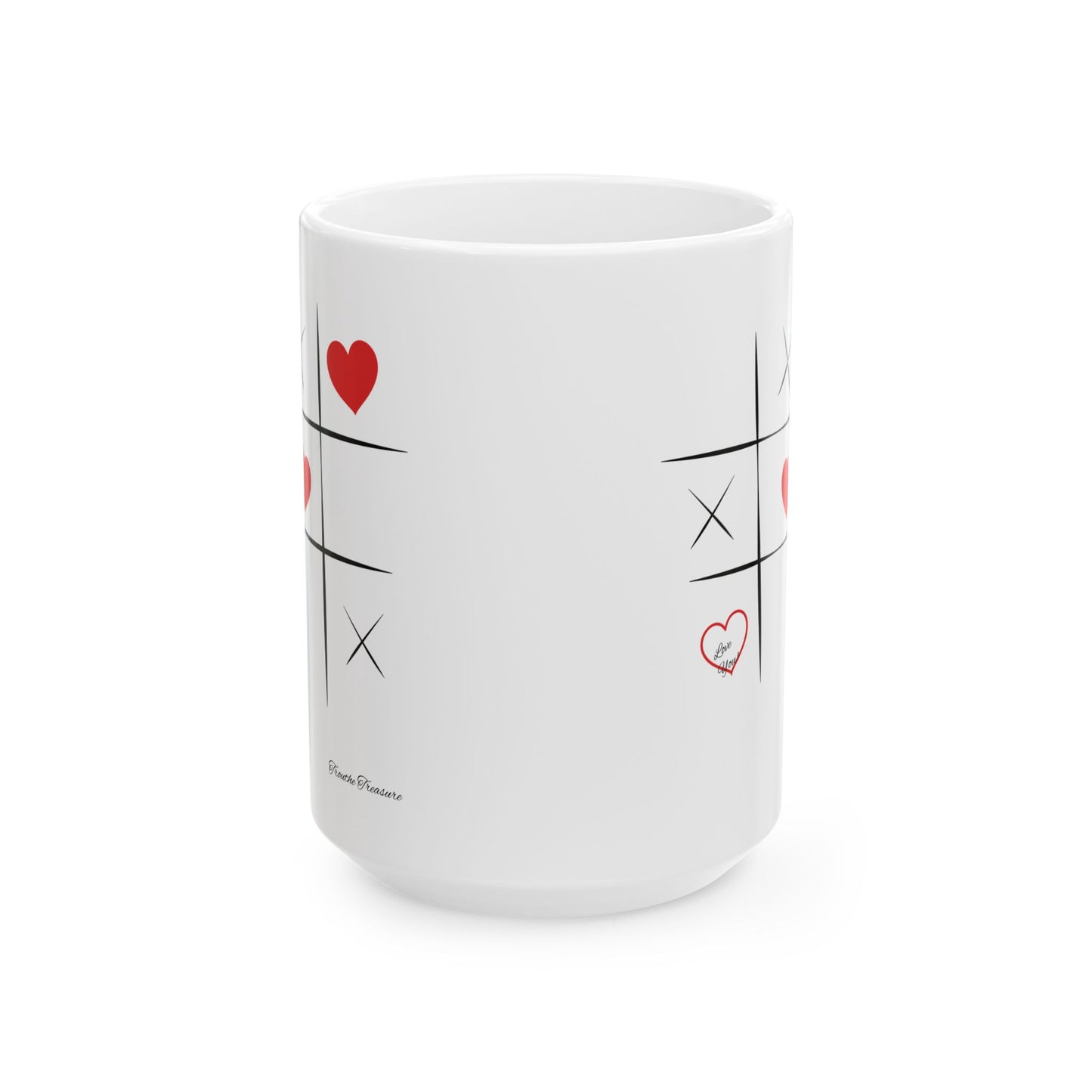 Love Game Ceramic Mug - Fun & Playful Heart Design for Coffee Lovers