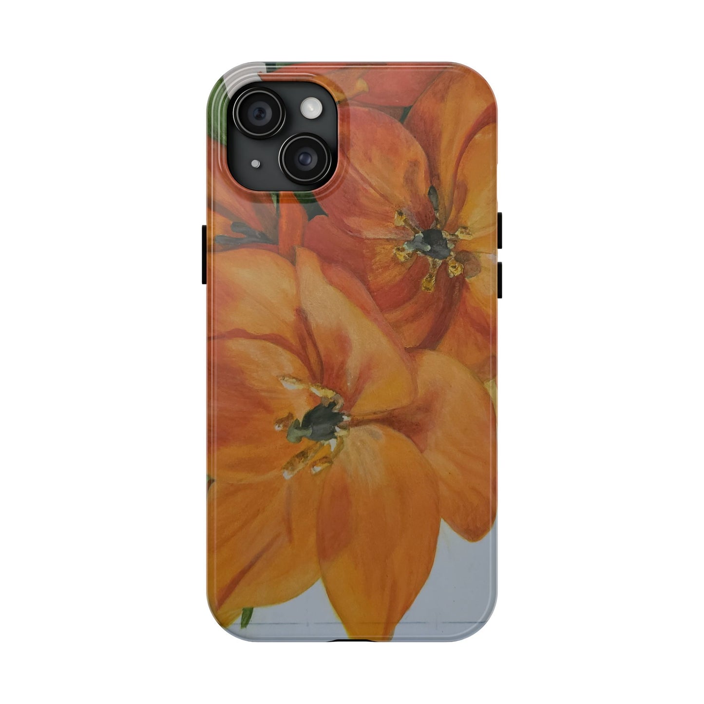 Orange floral - Tough Phone Cases