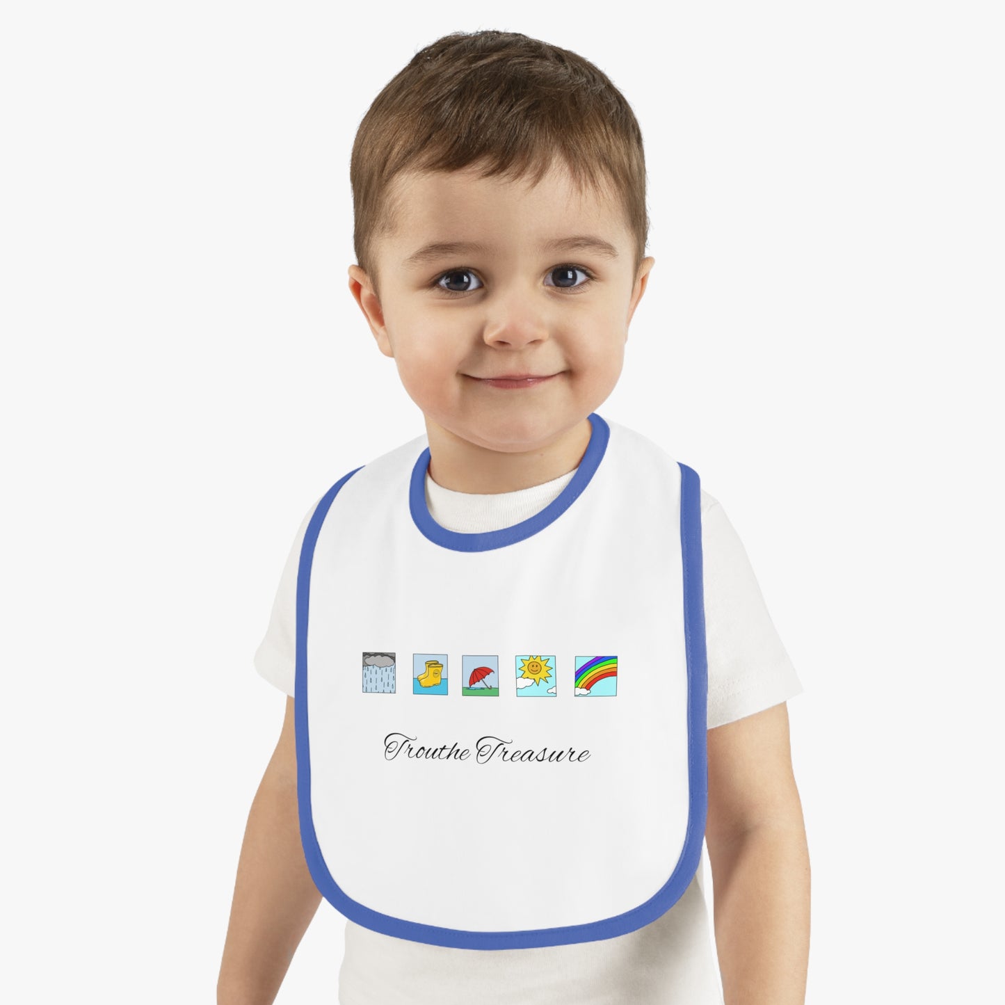 Rainy days - Baby Contrast Trim Jersey Bib