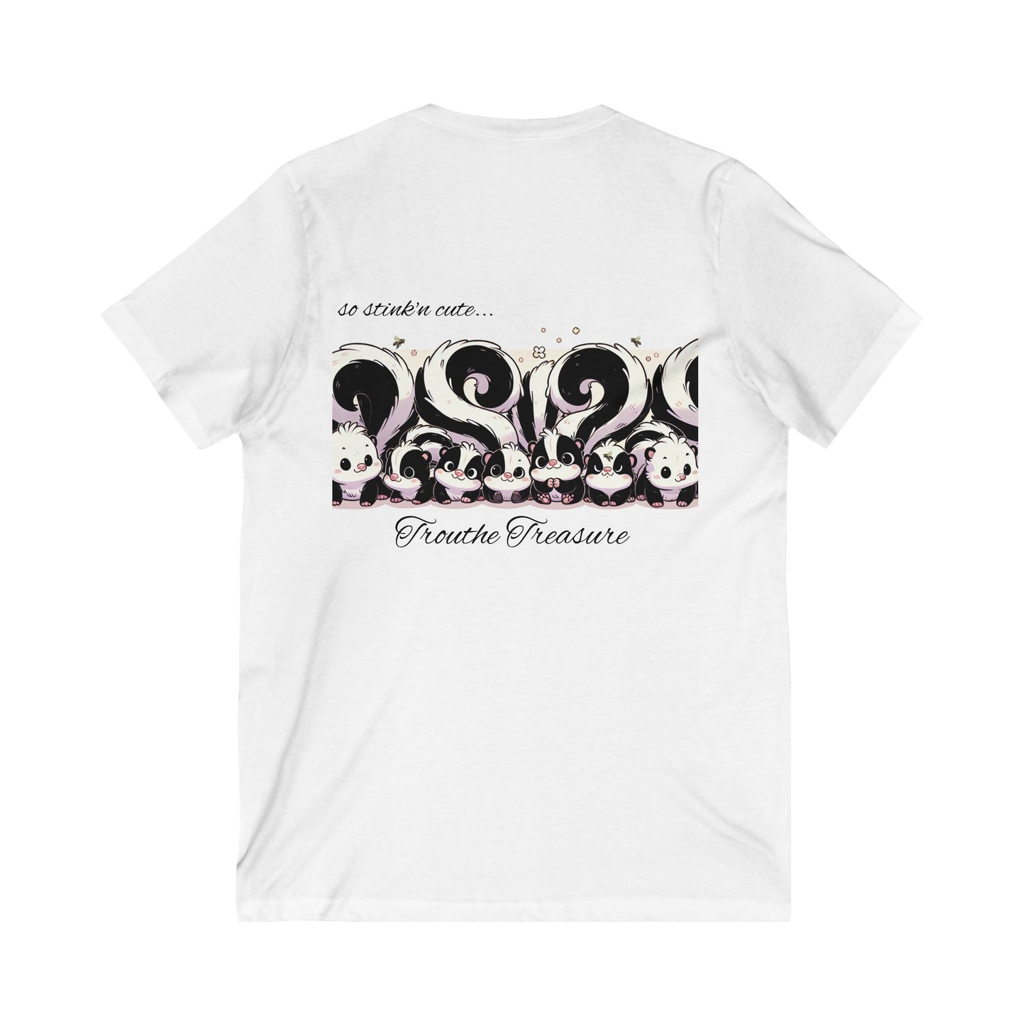 Cute skunk Design Unisex V-Neck Tee - Perfect for Pet Lovers