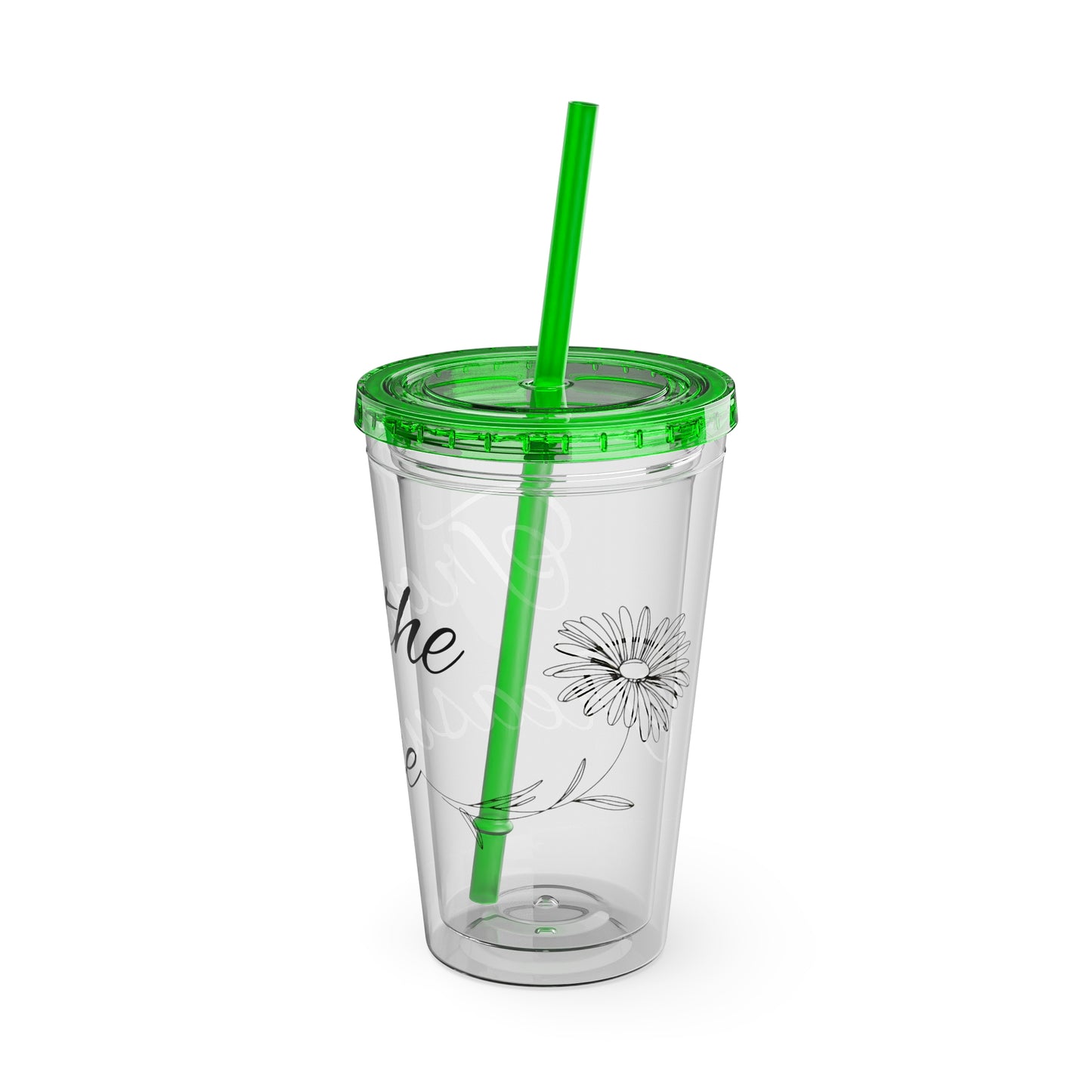 Sunsplash 16oz Tumbler with Straw - 'Treasure' Design, Clear Travel Cup for Drinks, Perfect Gift for All Occasions