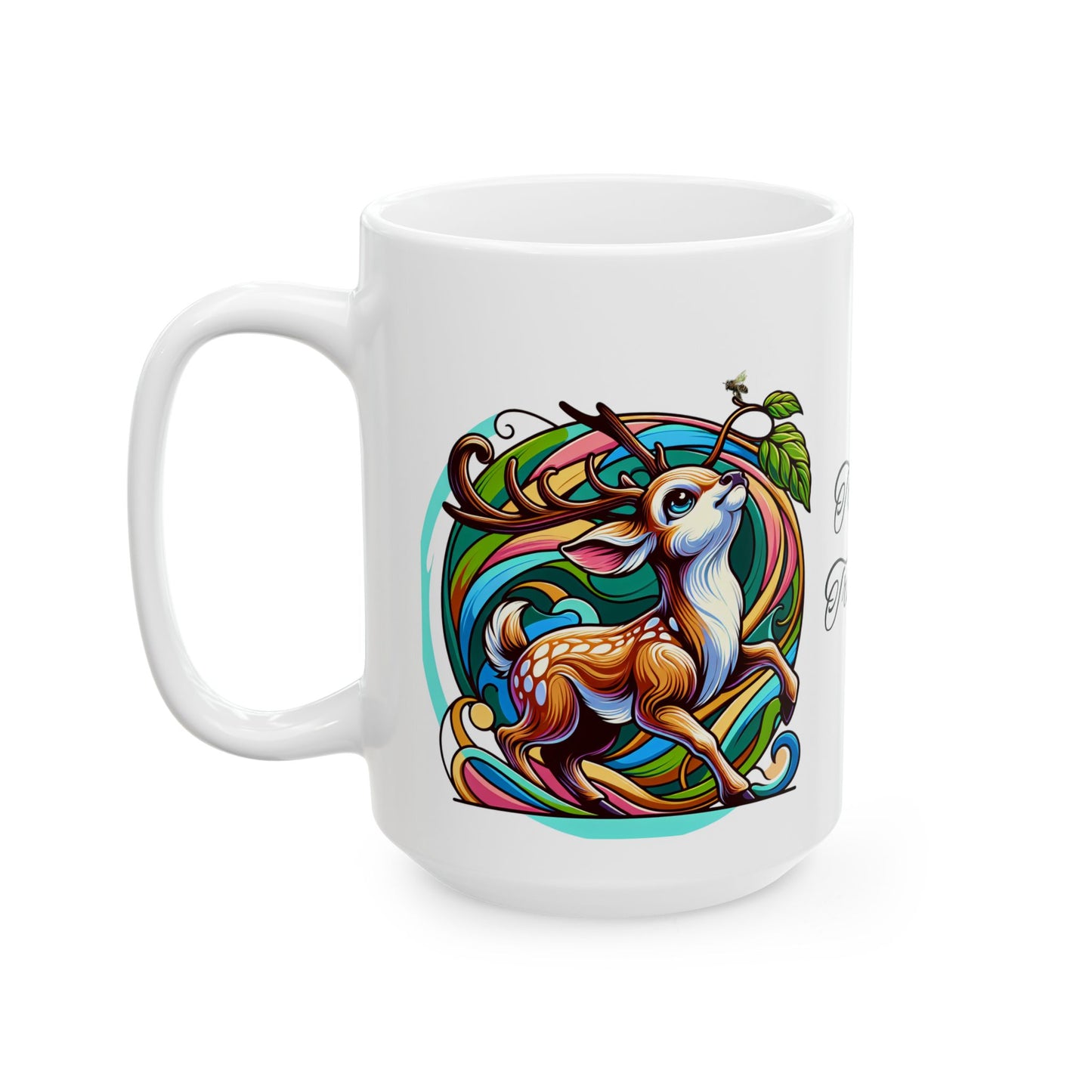 TT Deco Deer - Ceramic Mug, (11oz, 15oz)
