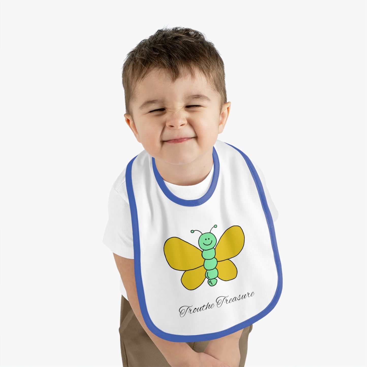 Butterfly - Baby Contrast Trim Jersey Bib