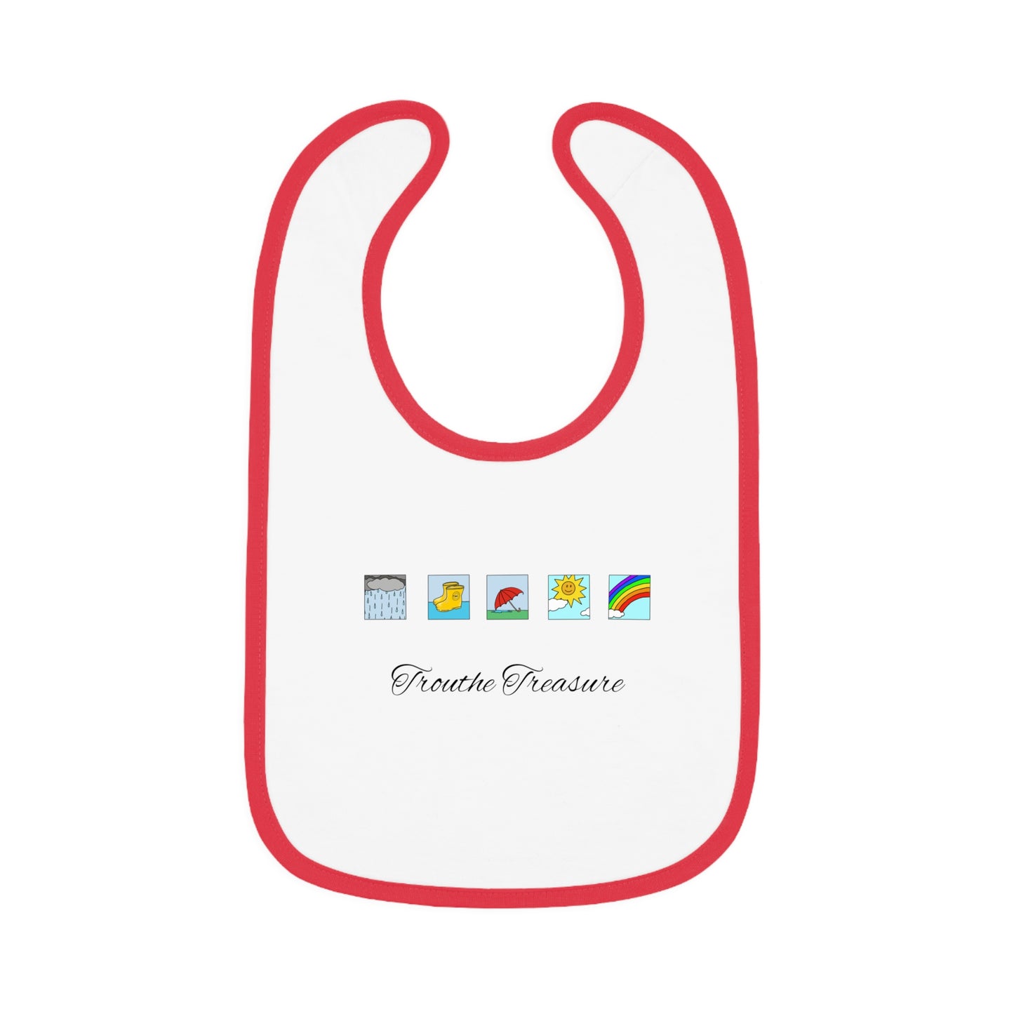 Rainy days - Baby Contrast Trim Jersey Bib