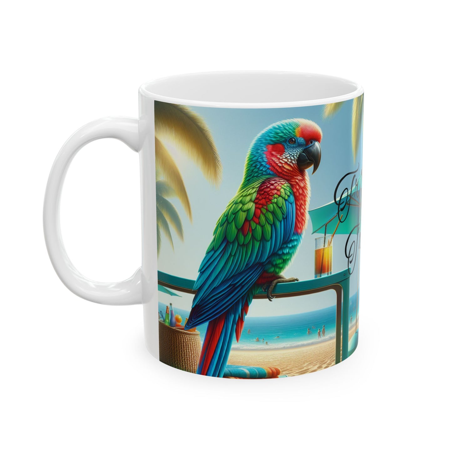 Tropical Paradise Ceramic Mug - "Treasure" Design (11oz & 15oz)