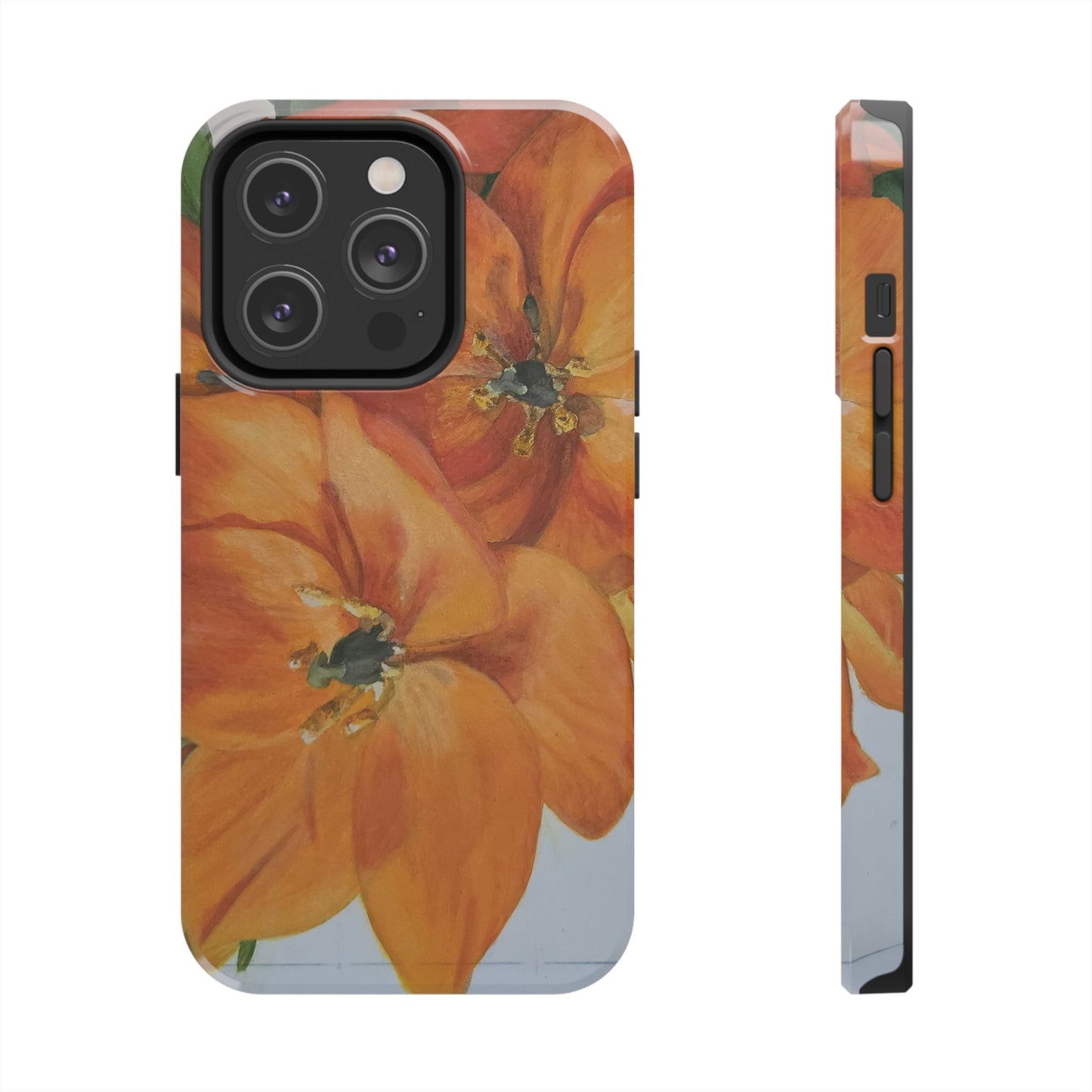 Orange floral - Tough Phone Cases