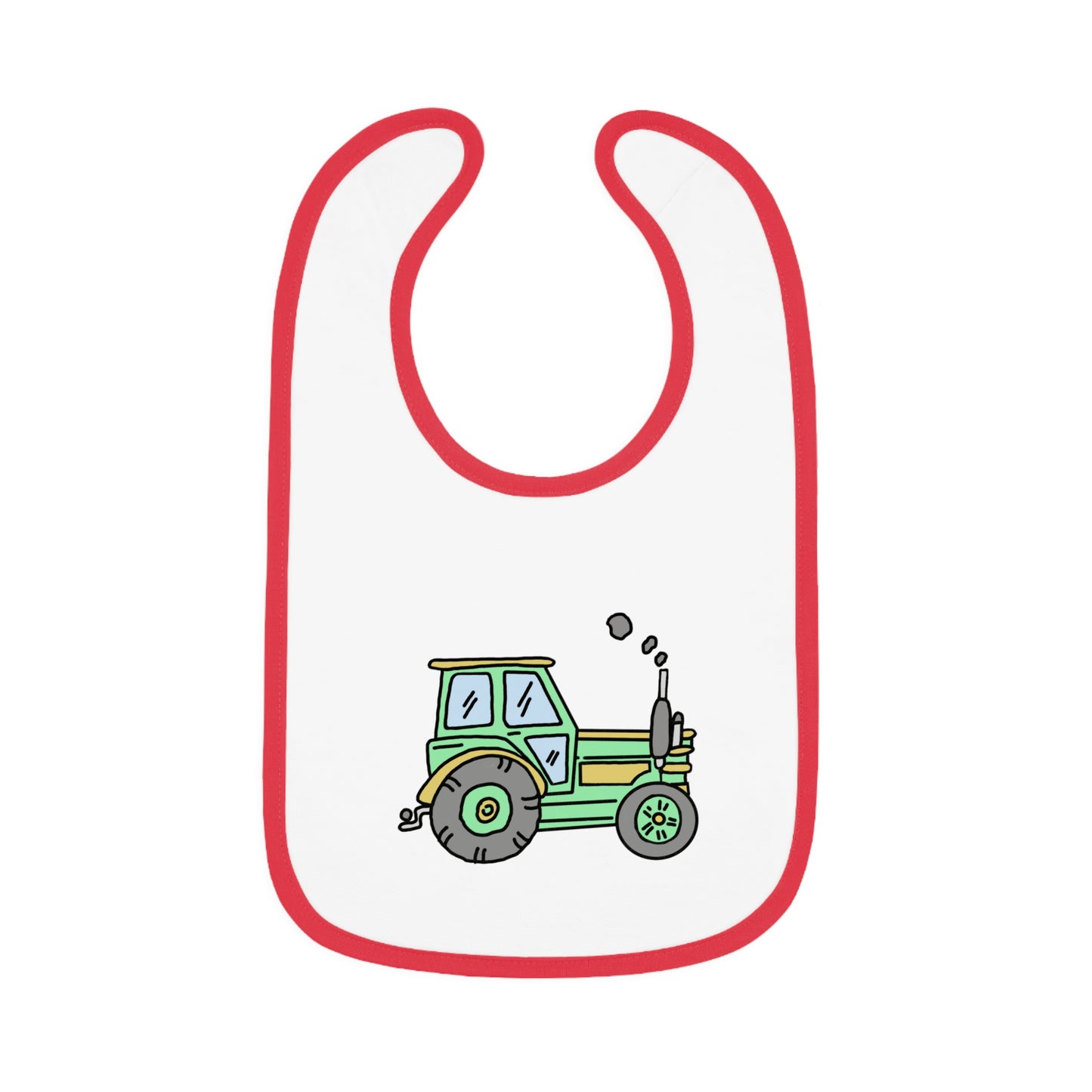 Tractor - Baby Contrast Trim Jersey Bib