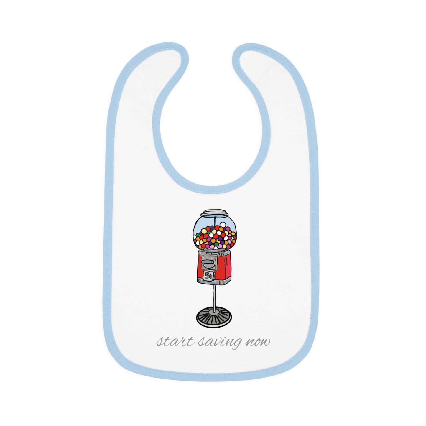 Gumball machine - Baby Contrast Trim Jersey Bib