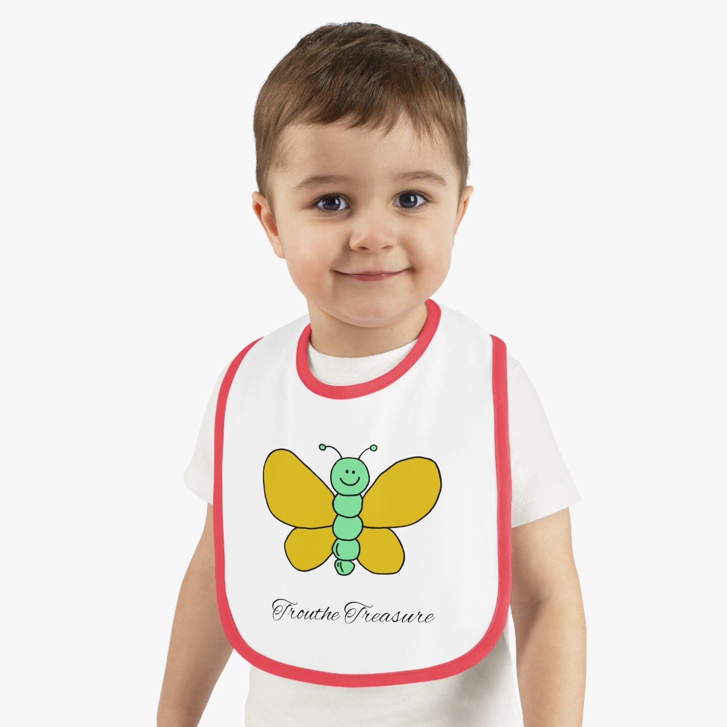 Butterfly - Baby Contrast Trim Jersey Bib