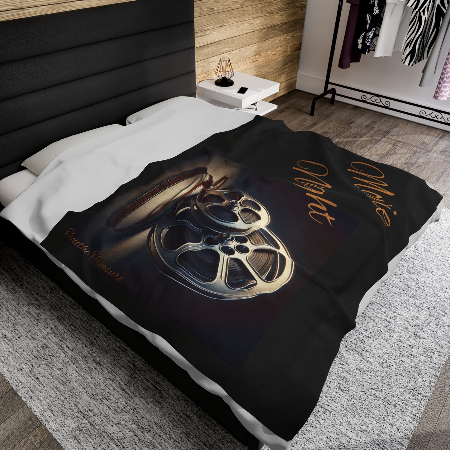 Movie Night - Velveteen Plush Cuddle Blanket (single-side)