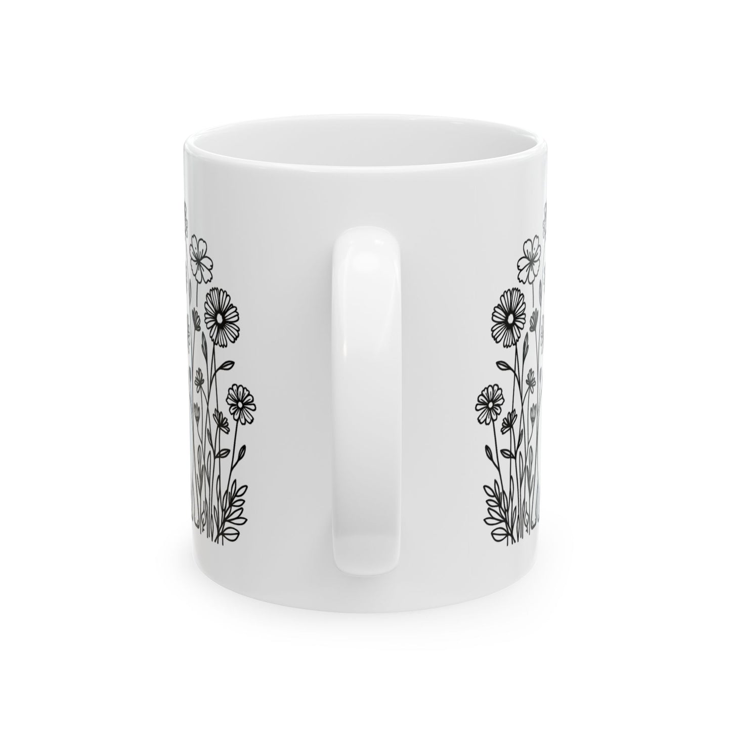 Floral Ceramic Mug - "Trouthe Treasure" Design for Nature Lovers