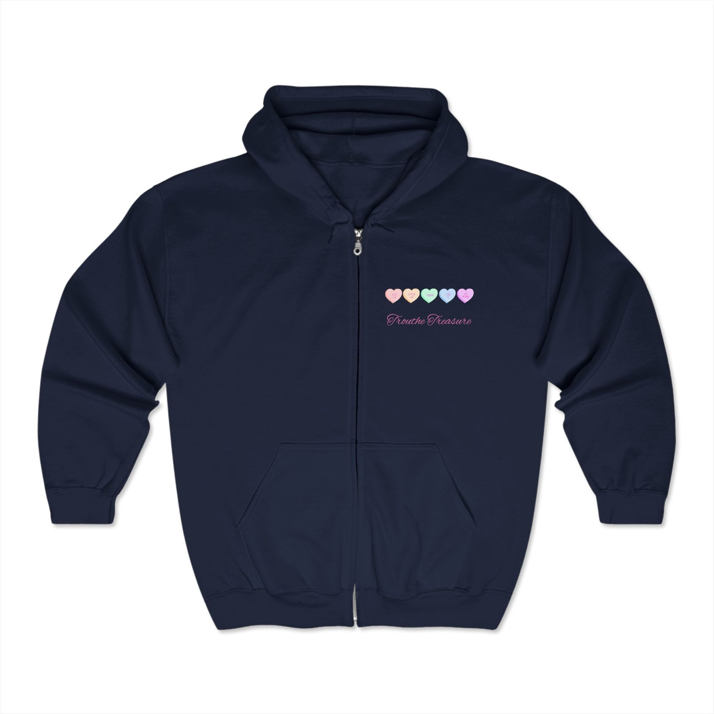 Colorful Hearts Full Zip Hoodie for Shining Love
